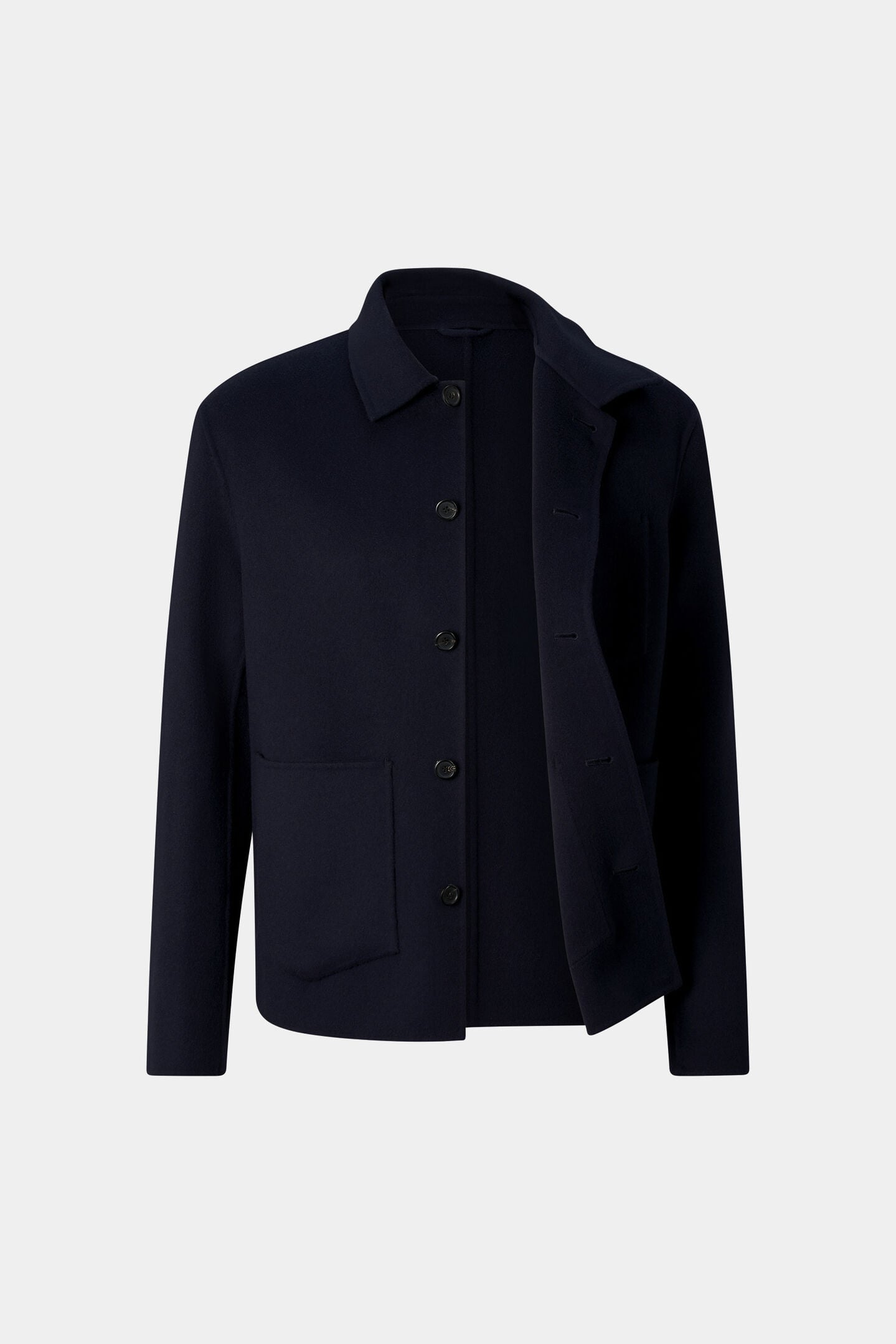 Mirco double-faced woollen shirt jacket Navy