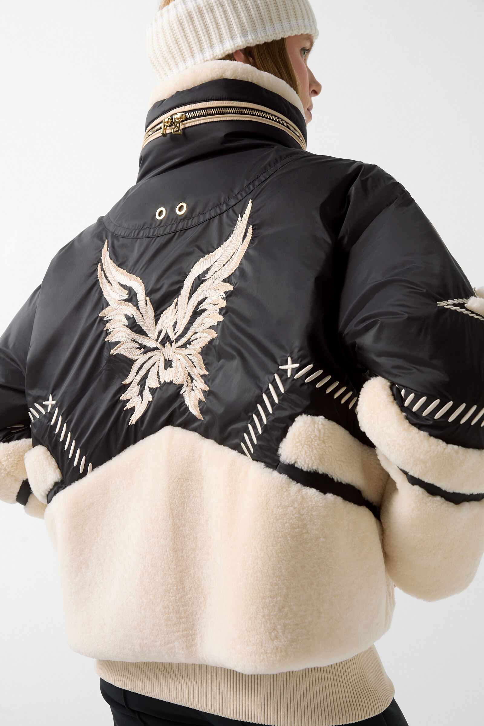 Amie down ski jacket Black/cream
