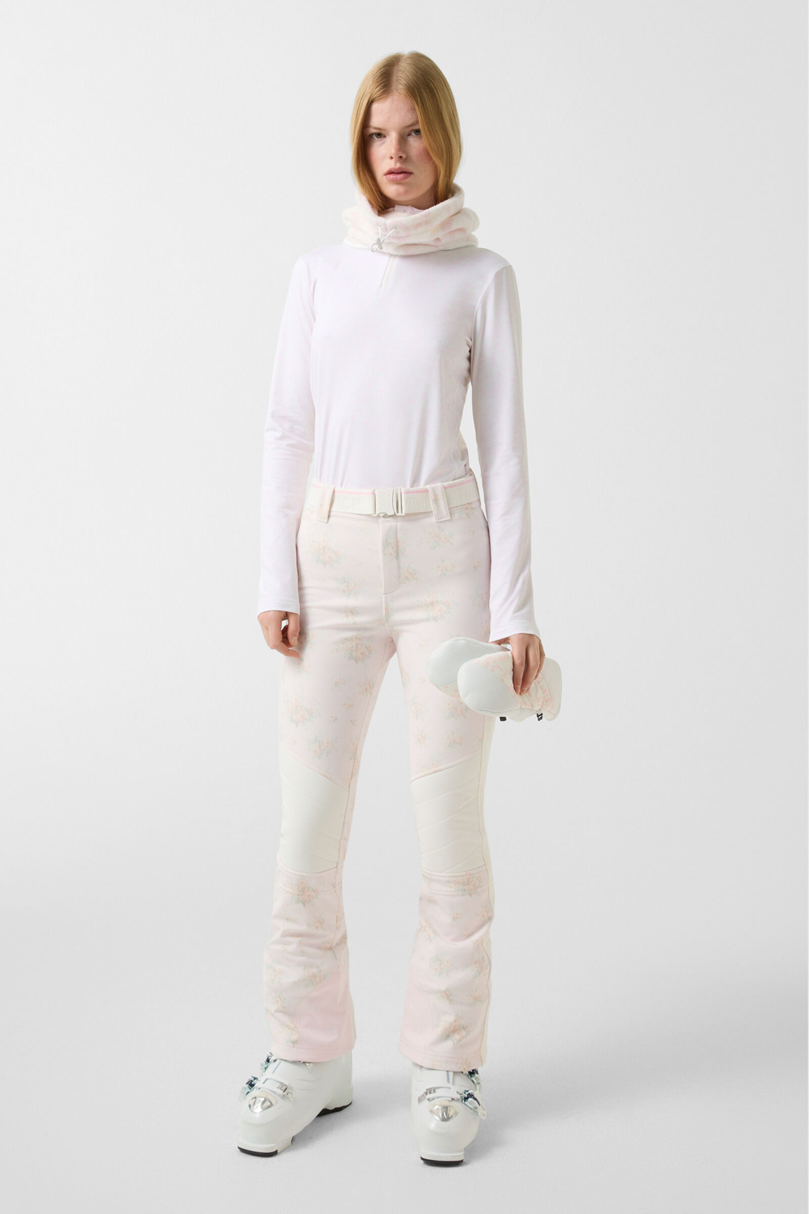 Zula softshell ski pants Pink/Off-White