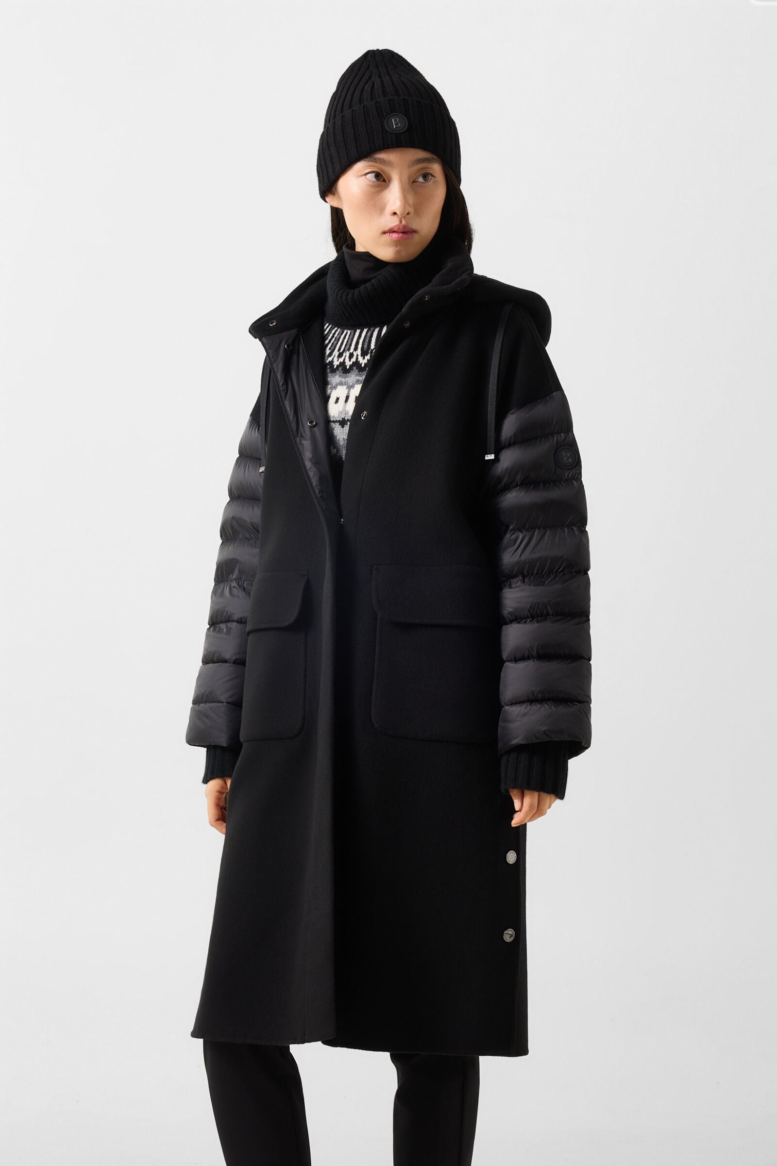 Trisha double-faced down coat Black