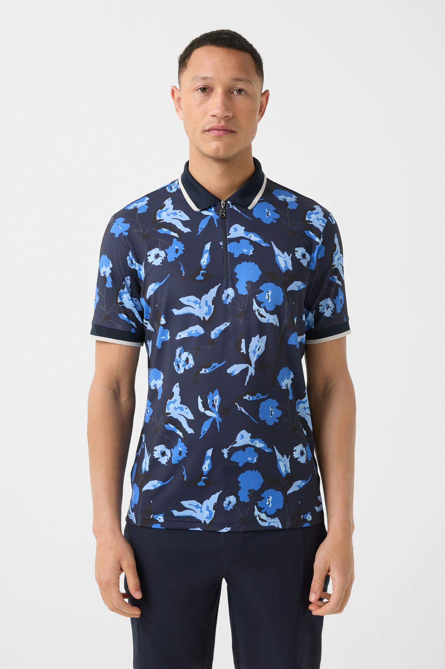 Funktions-Polo-Shirt Valentin Navy-Blau/Hellblau