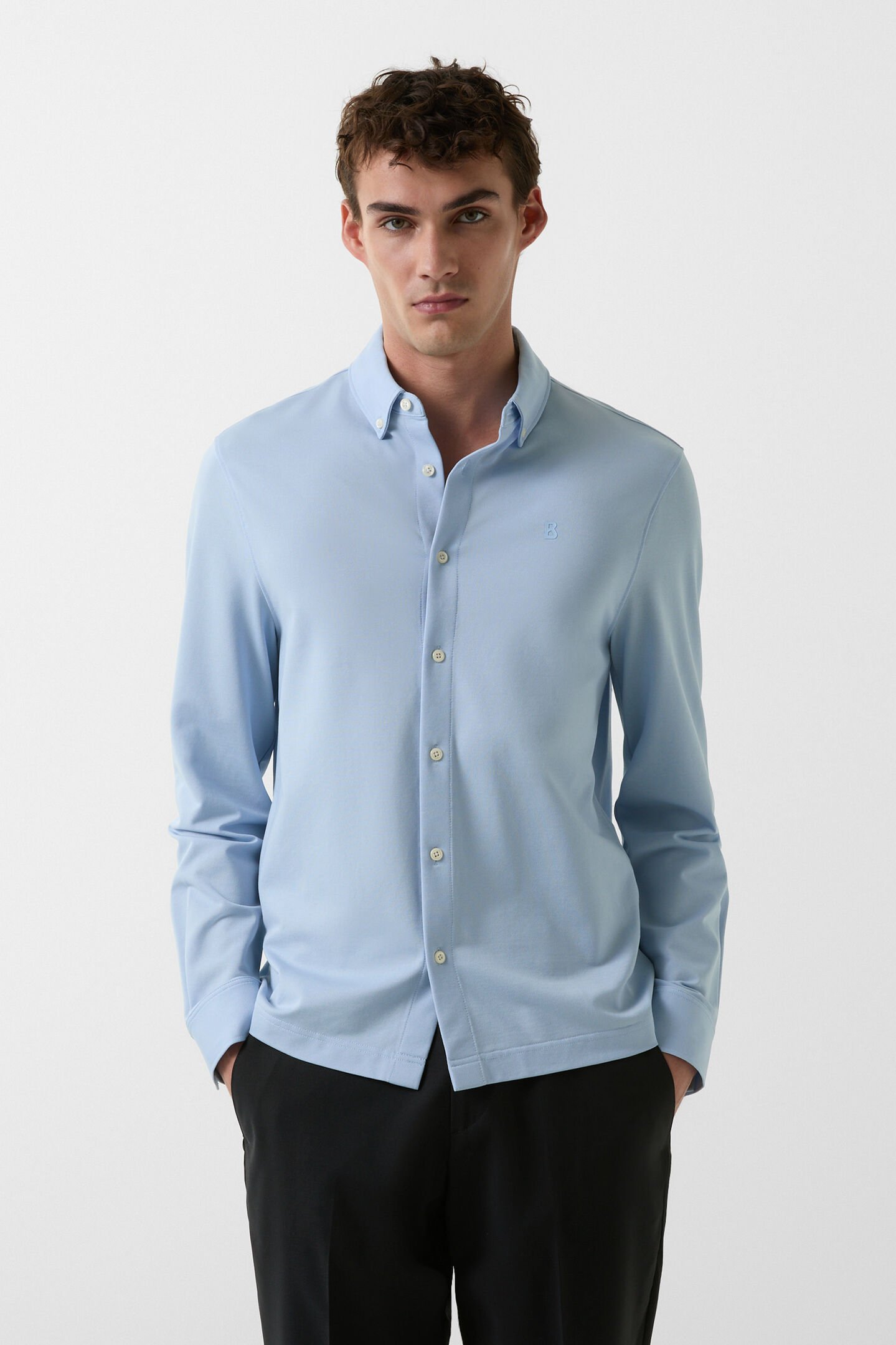 Piqué shirt Franz Light blue