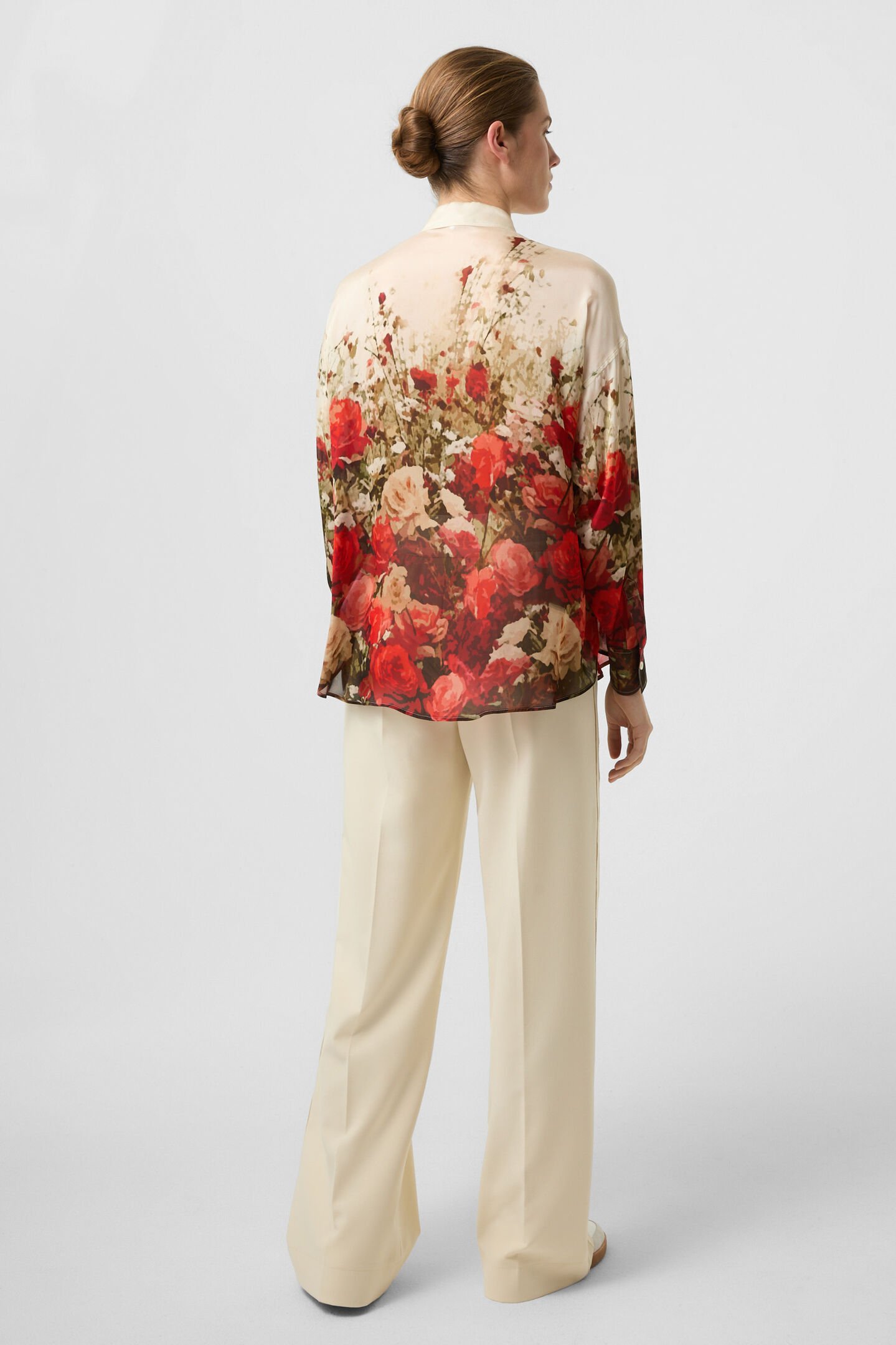 Nadine chiffon shirt blouse Red/Sand