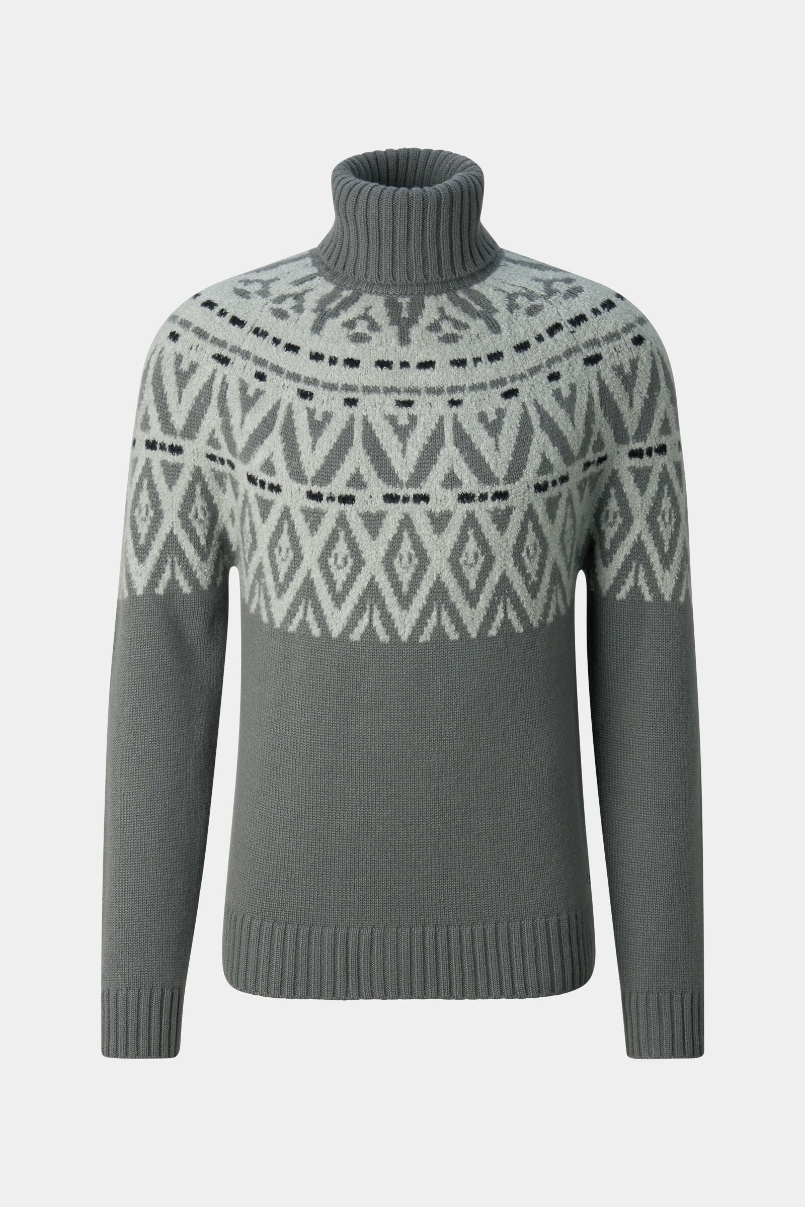 Roxter cashmere jumper and Norwegian-style jumper Olive/Light grey