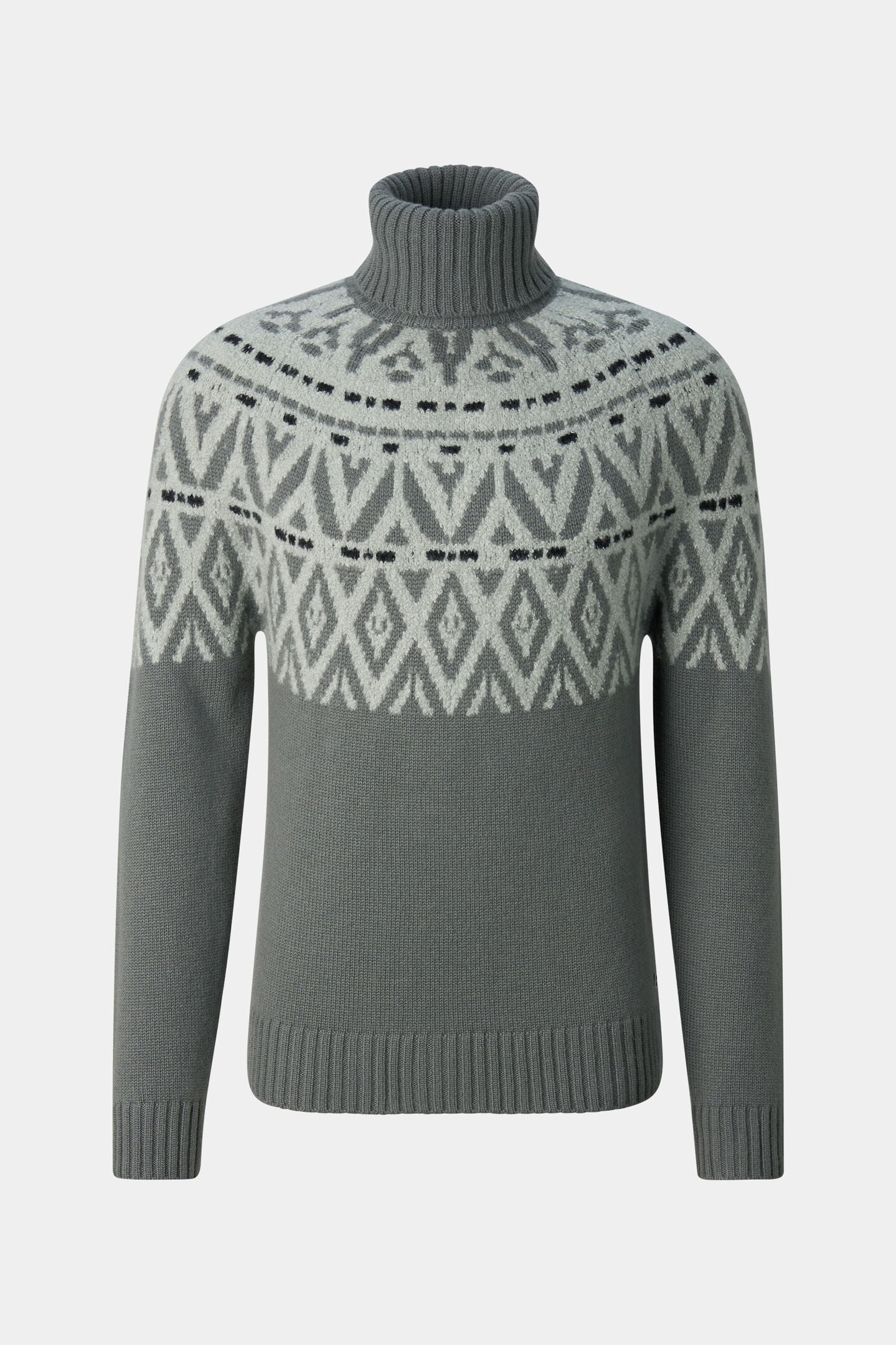 Roxter cashmere jumper and Norwegian-style jumper Olive/Light grey