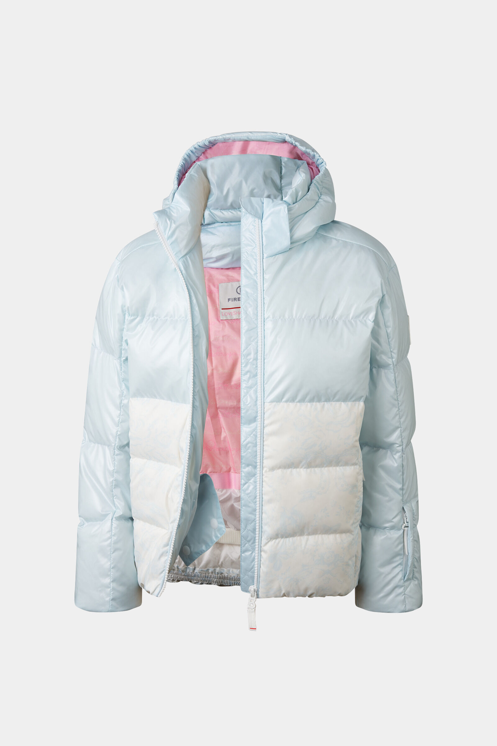Kids down ski jacket Franzi Light blue/white