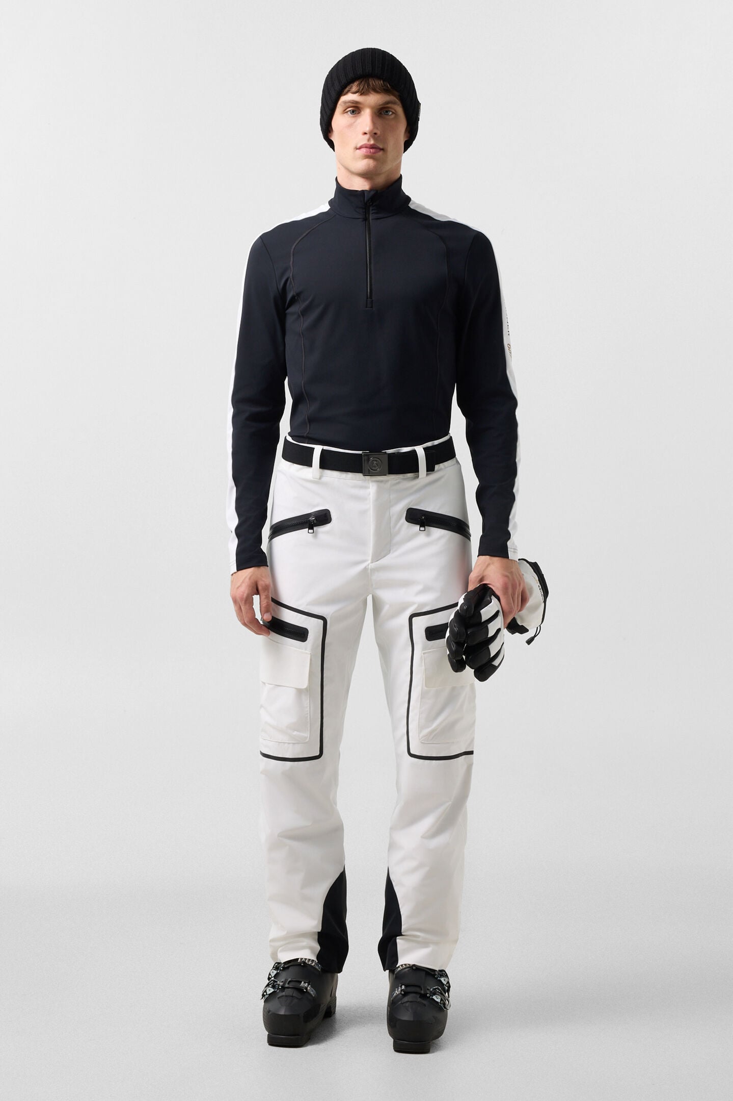 Cargo-Skihose Bond Off-White/Schwarz