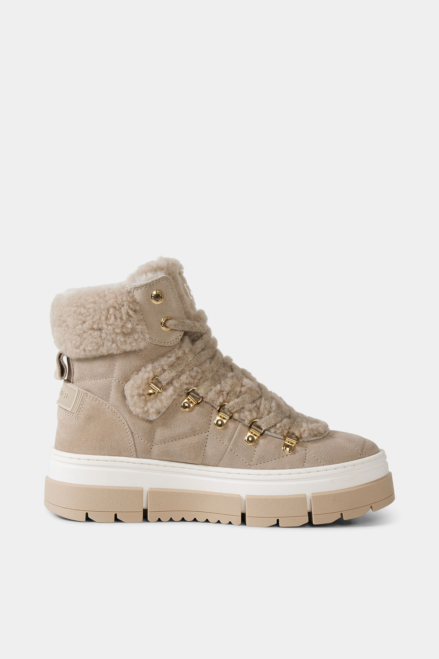 Lace-up boots from Vaduz with studs Beige