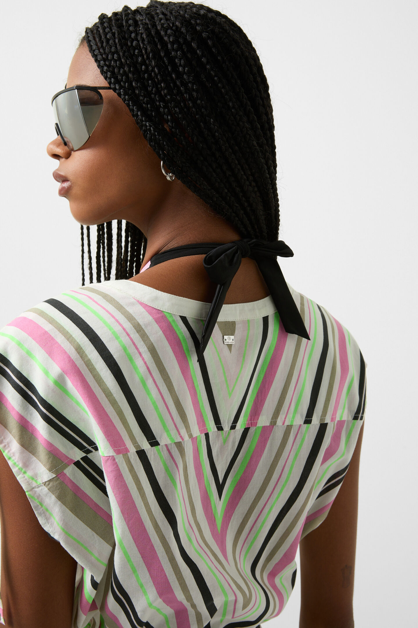 Robe de plage Julia Blanc/rose/vert