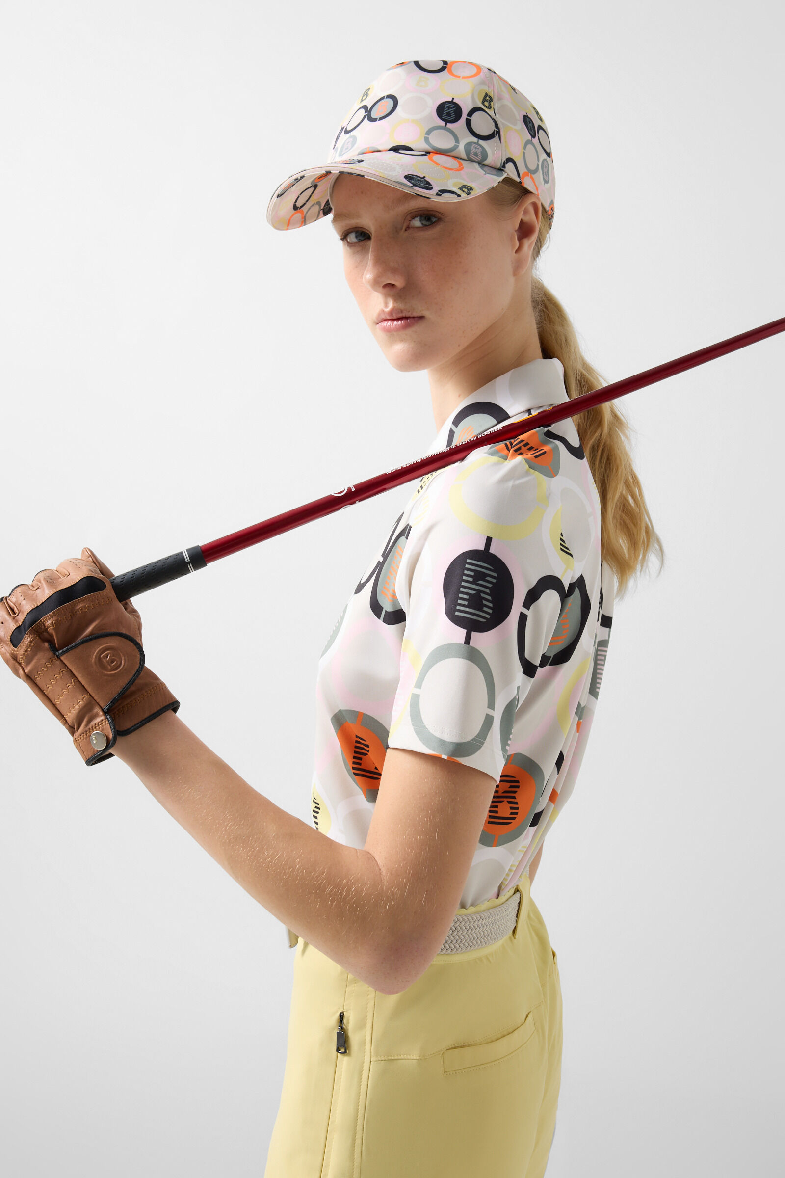 Taya functional short-sleeved top Sand/Orange/Grey