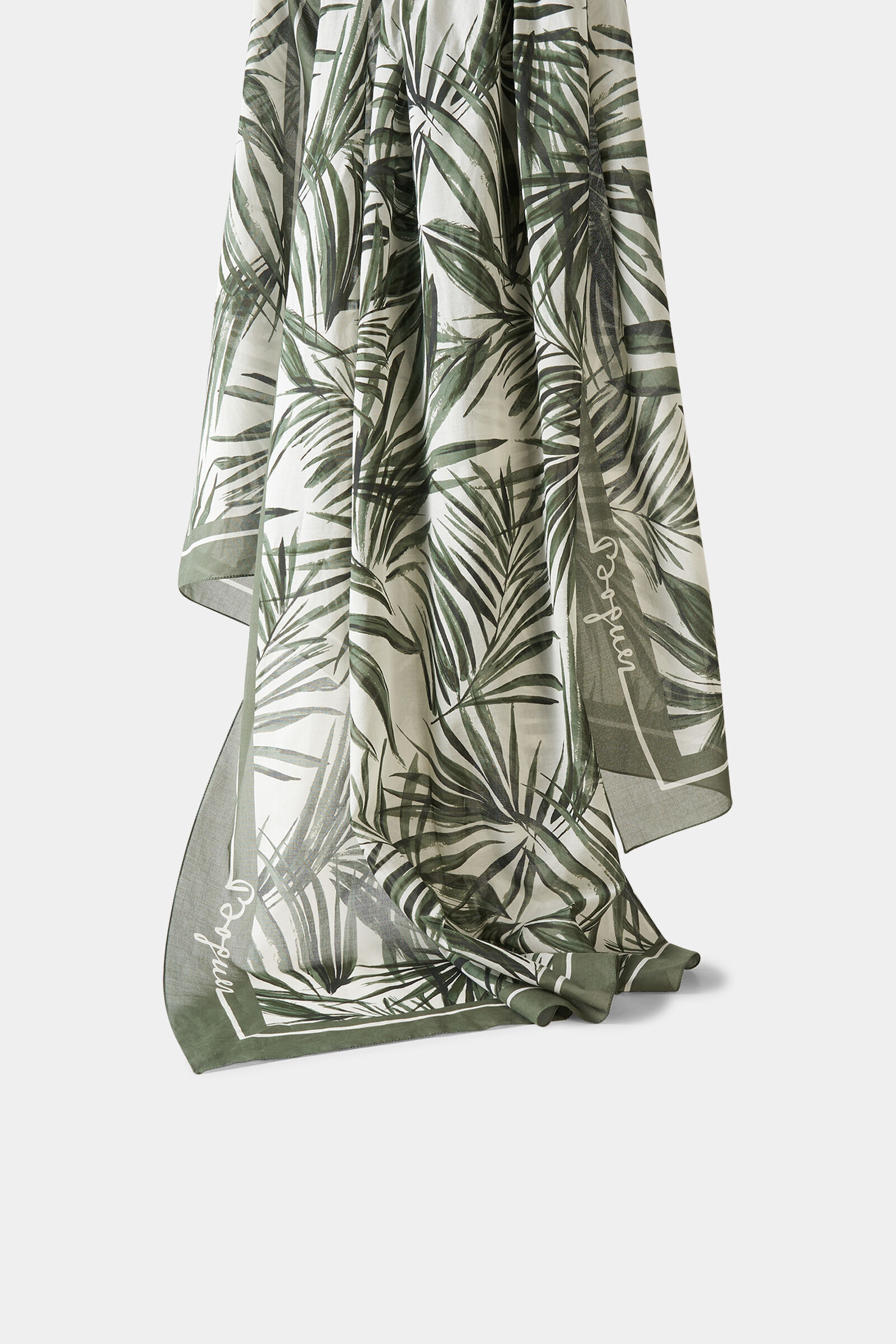 Quincy scarf Olive green/off-white