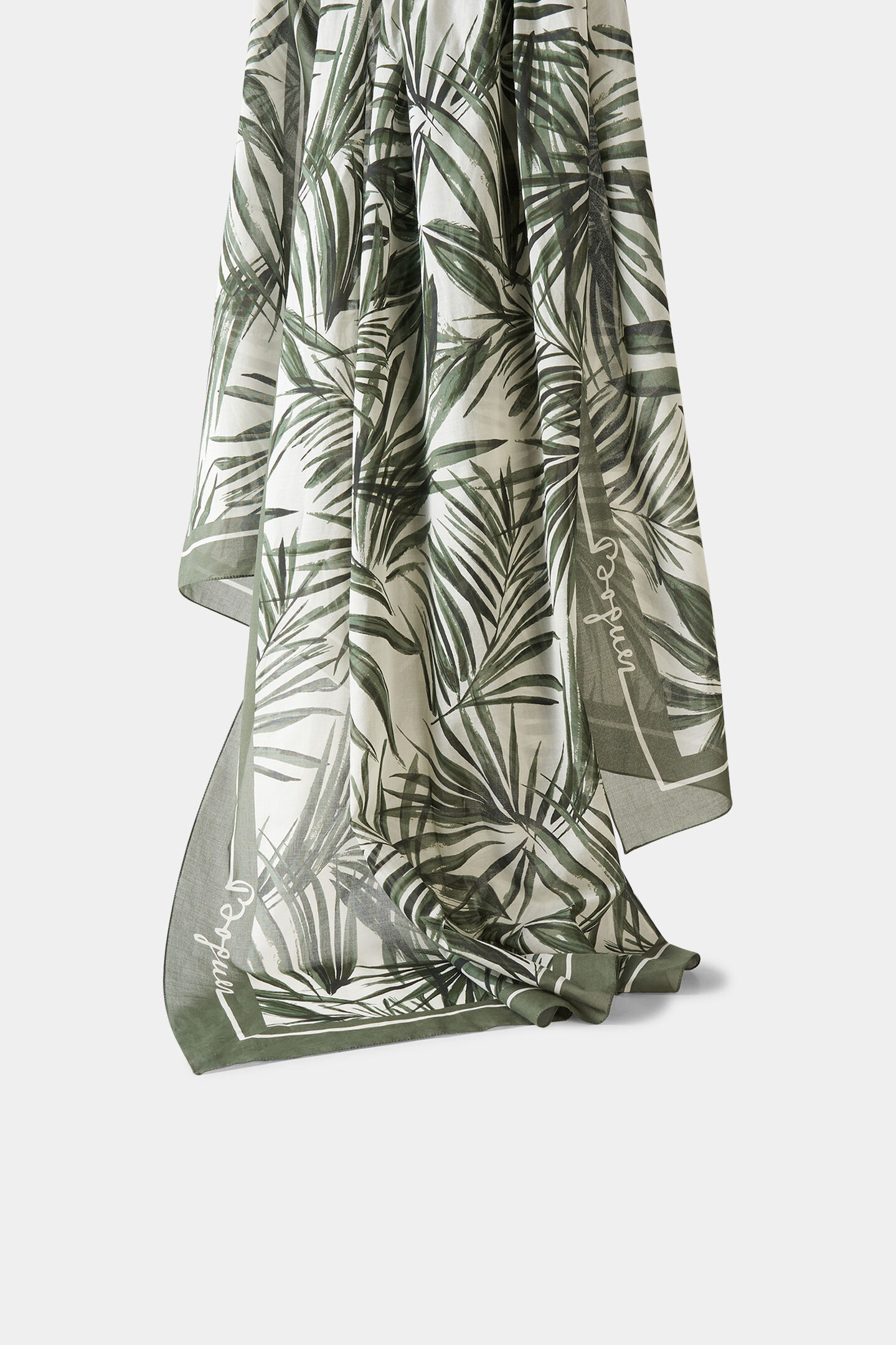 Quincy scarf Olive green/off-white