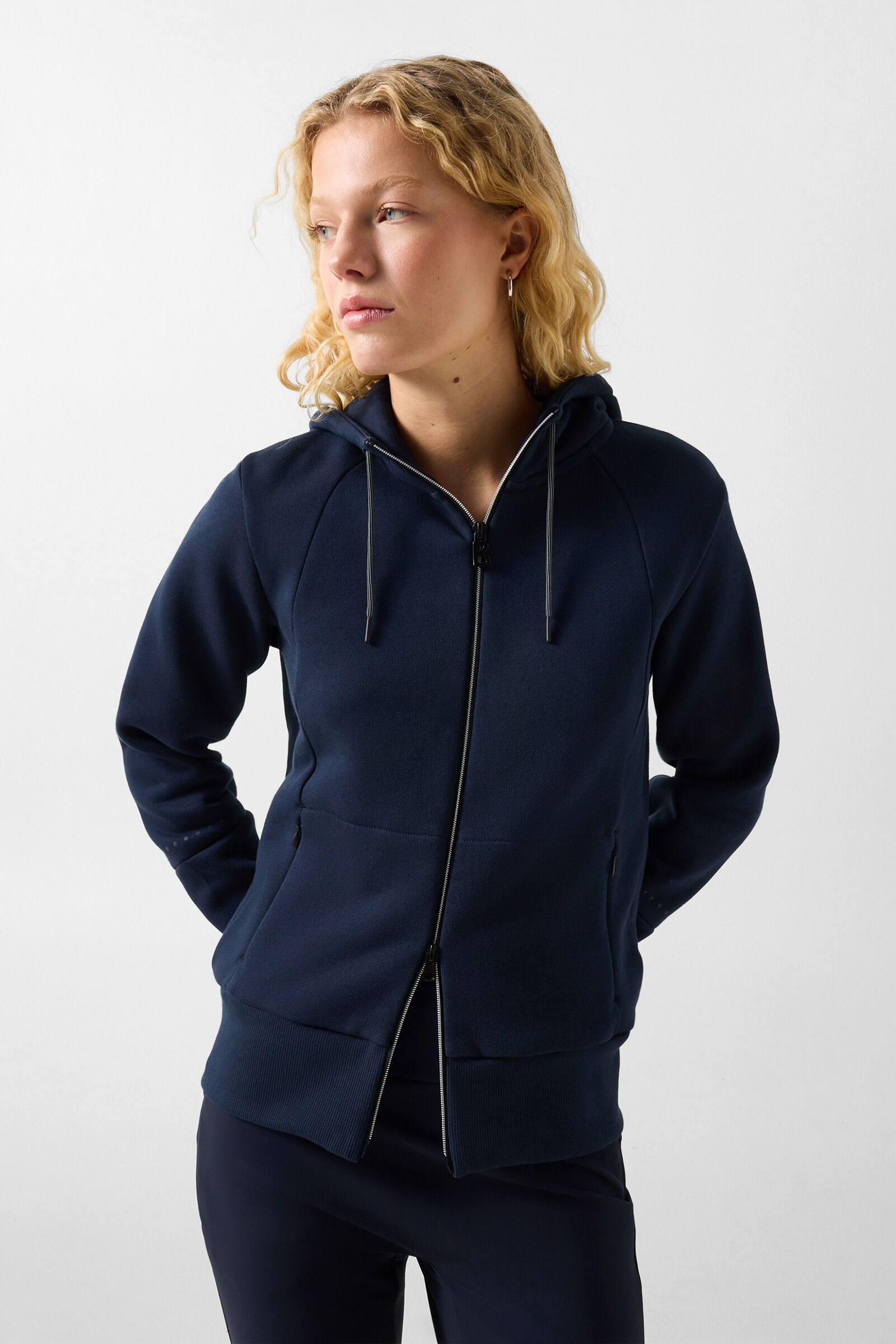 Nada Cotton Hoodie Jersey Jacket Navy