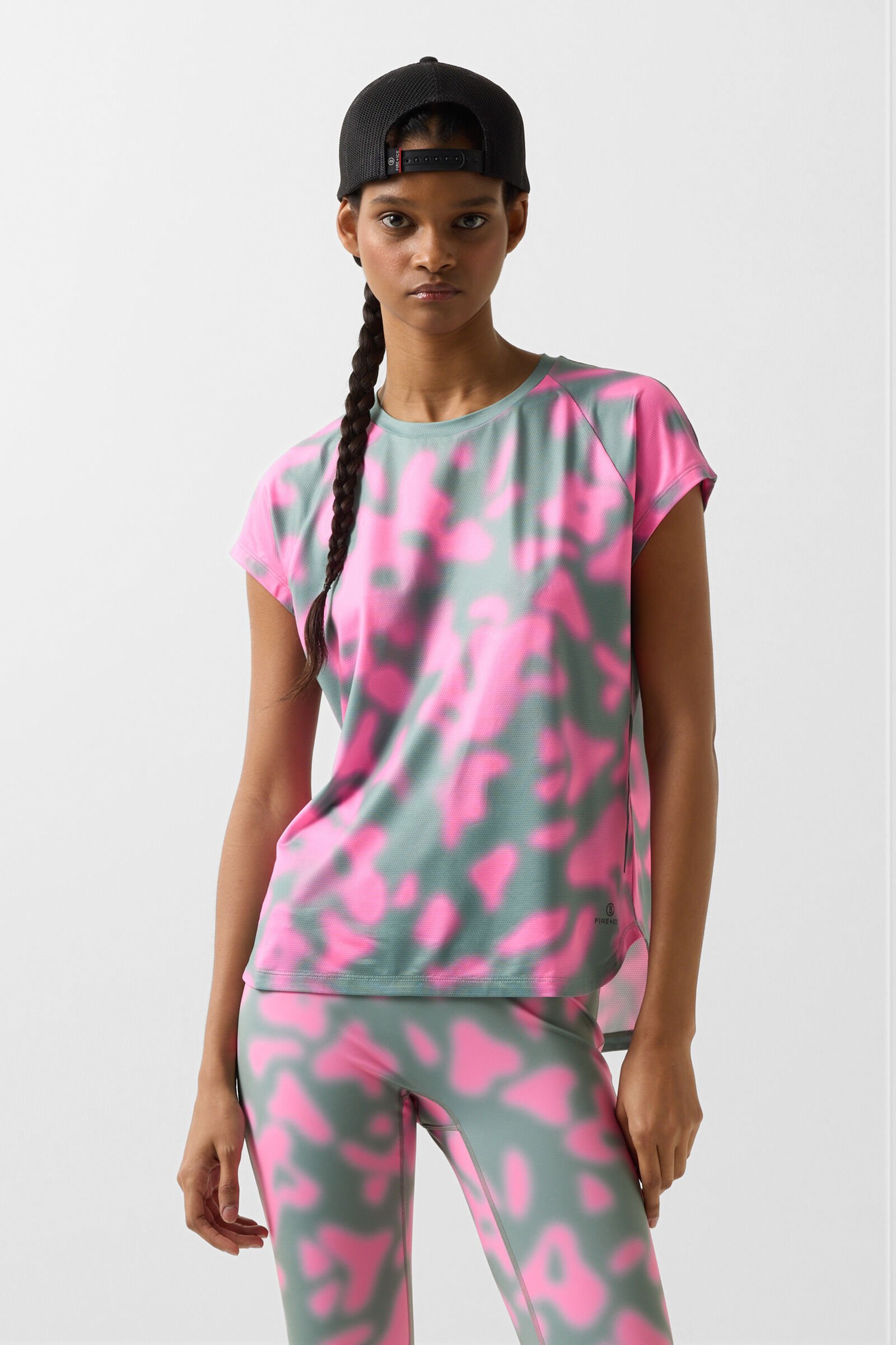 Brenna functioneel shirt Eucalyptus/Roze