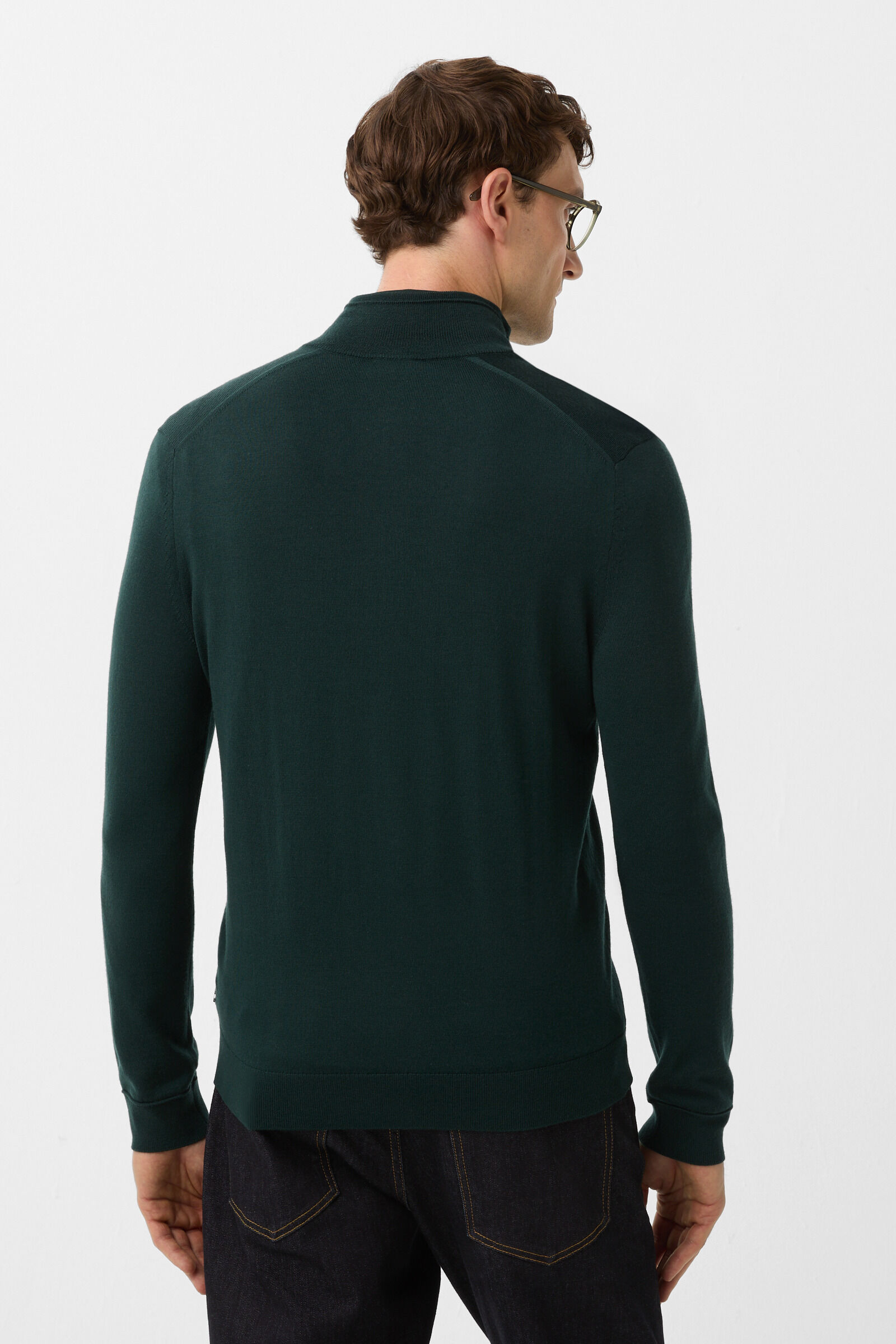 Ouri fine knit troyer Dark green