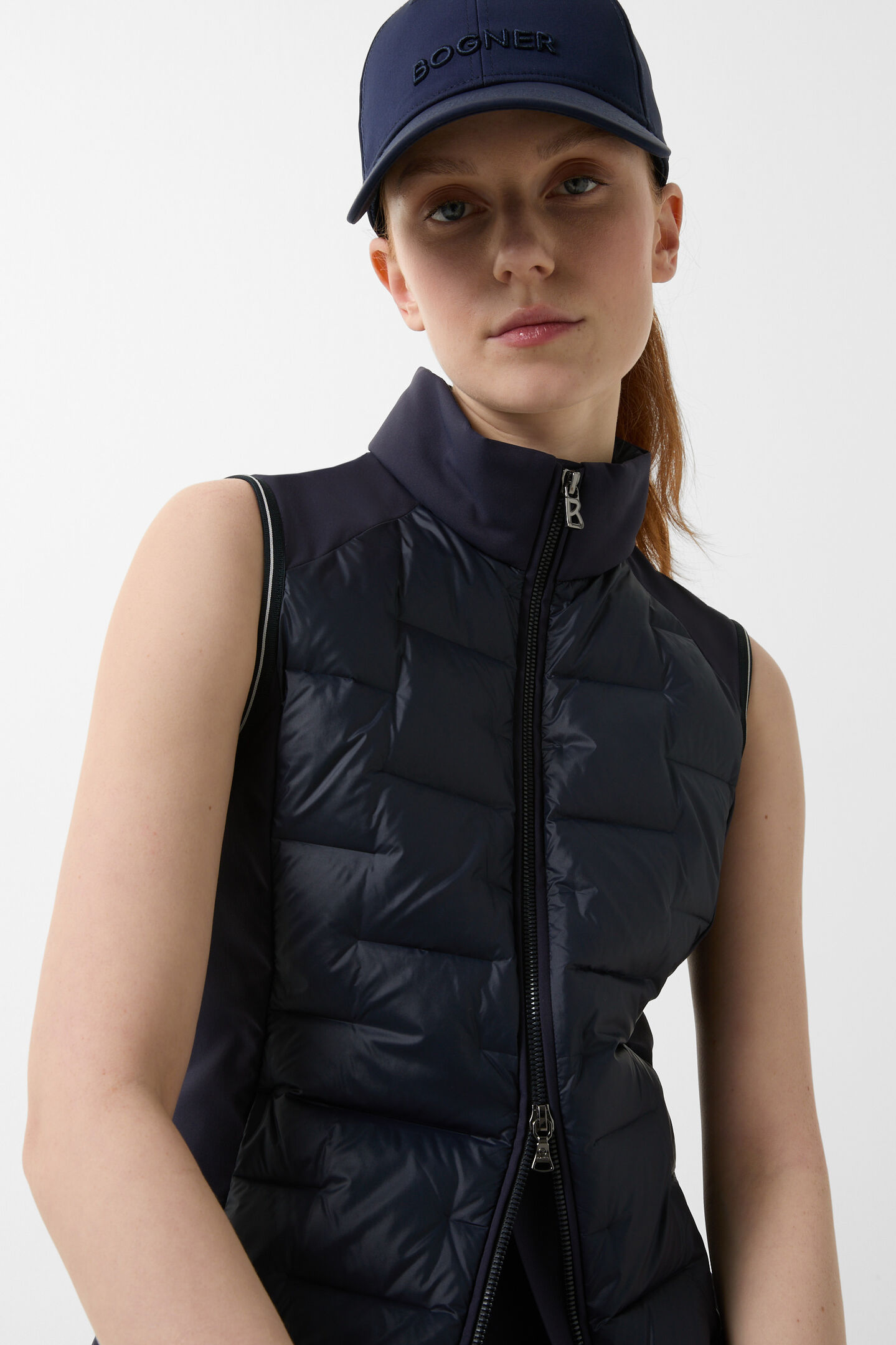 Lorina lightweight down waistcoat Navy blue