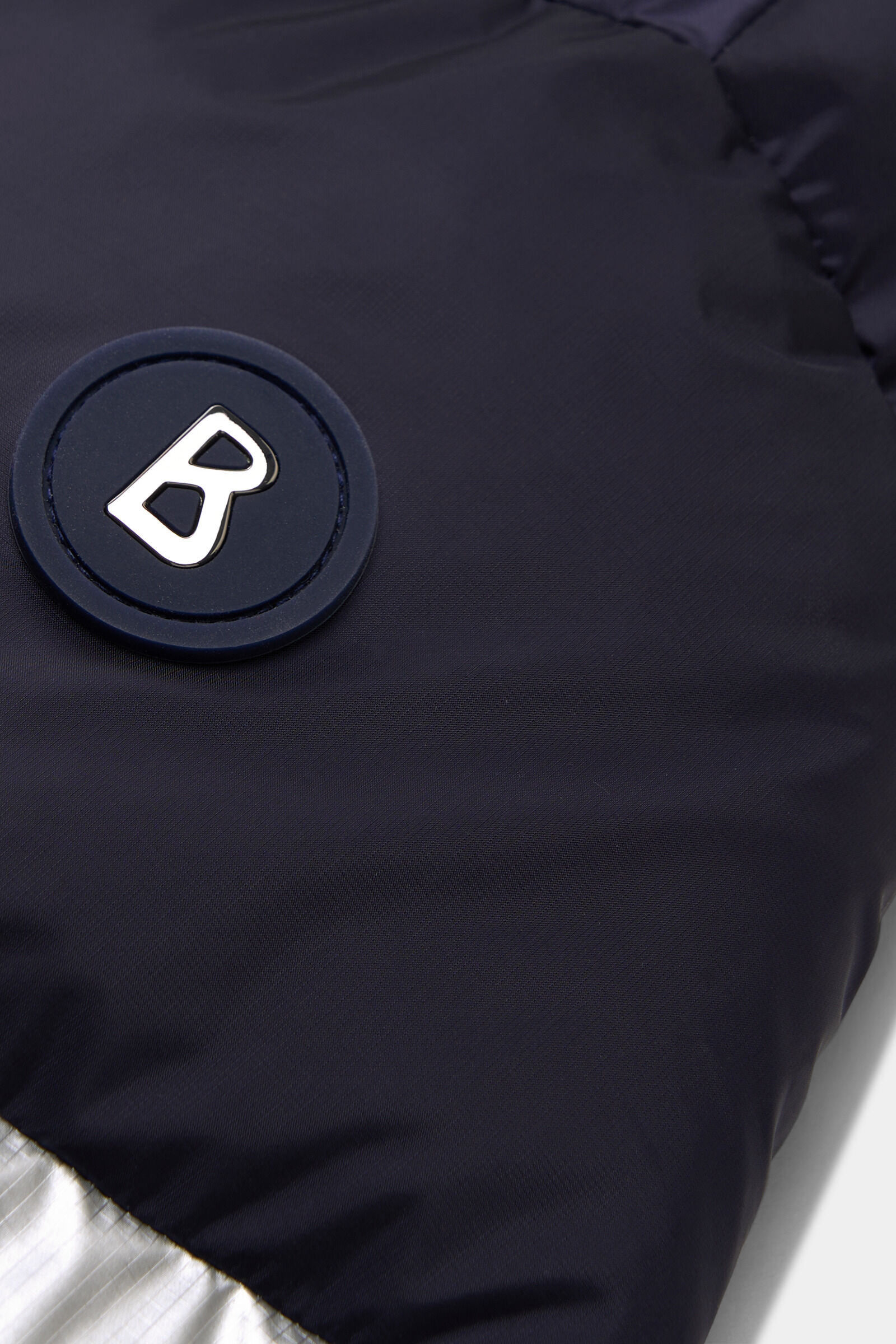 Kids down ski jacket Maddy Navy blue/silver/beige