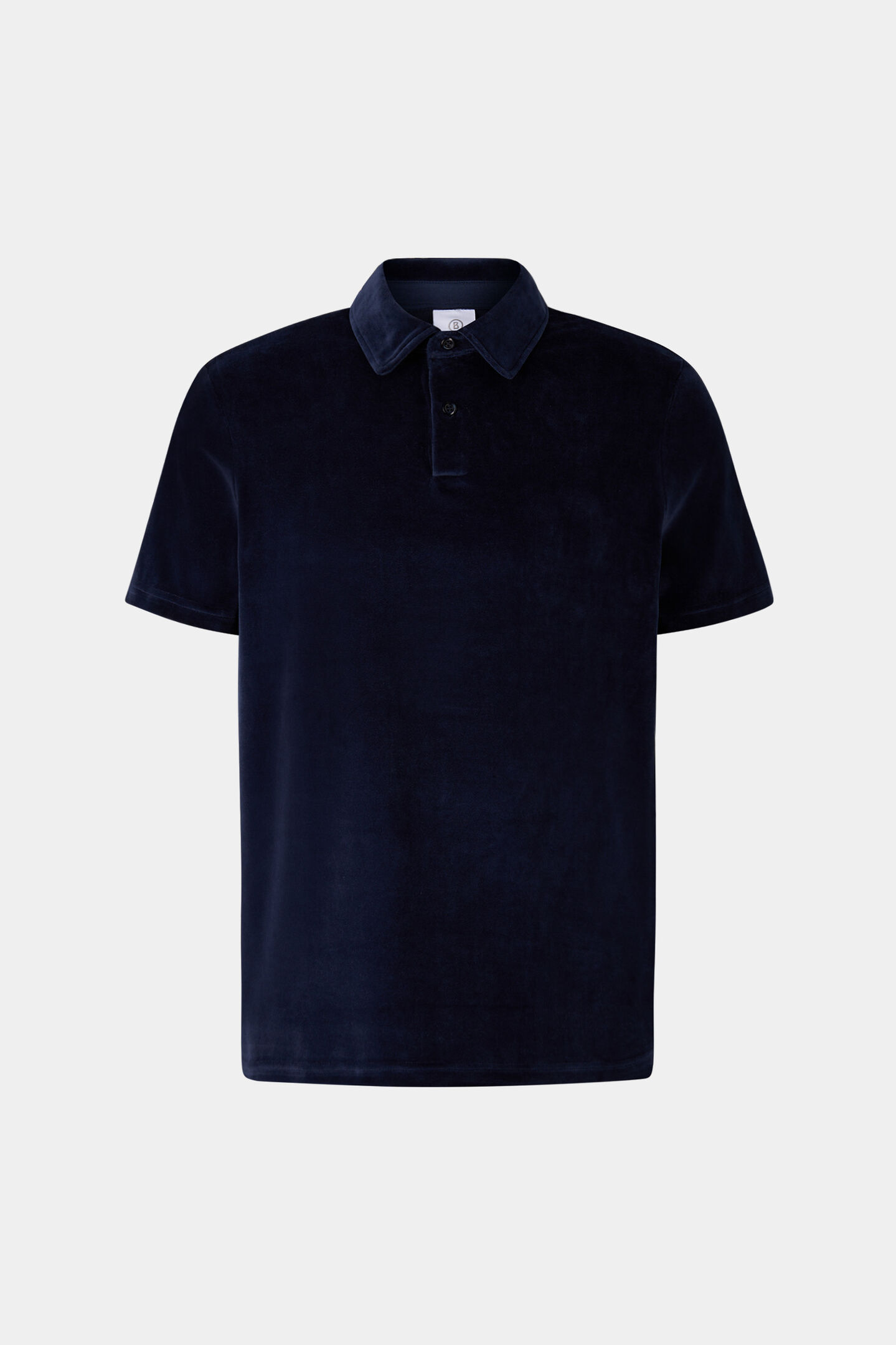Vincenzo velour polo shirt Navy blue