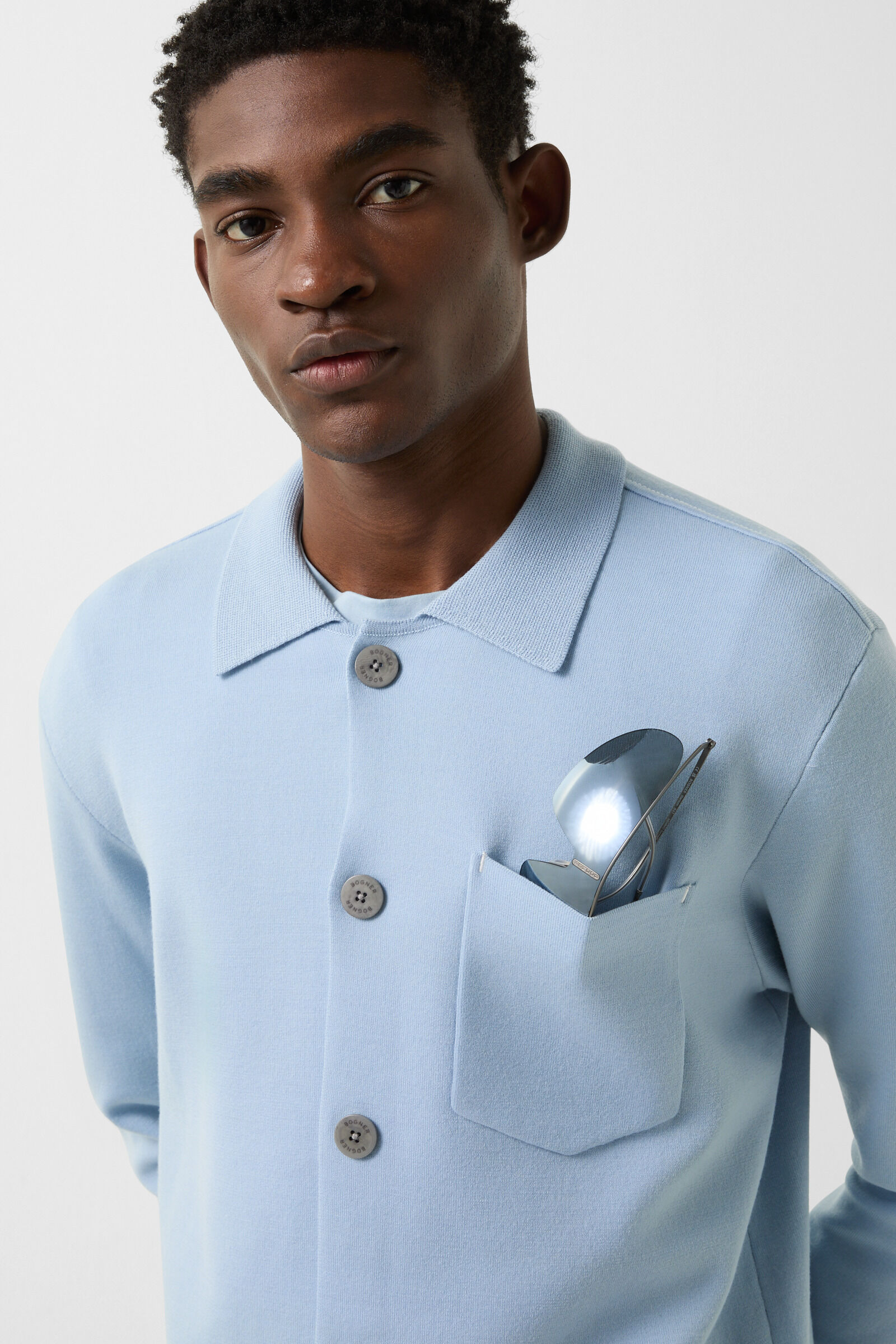 Olaf knit jacket Light blue