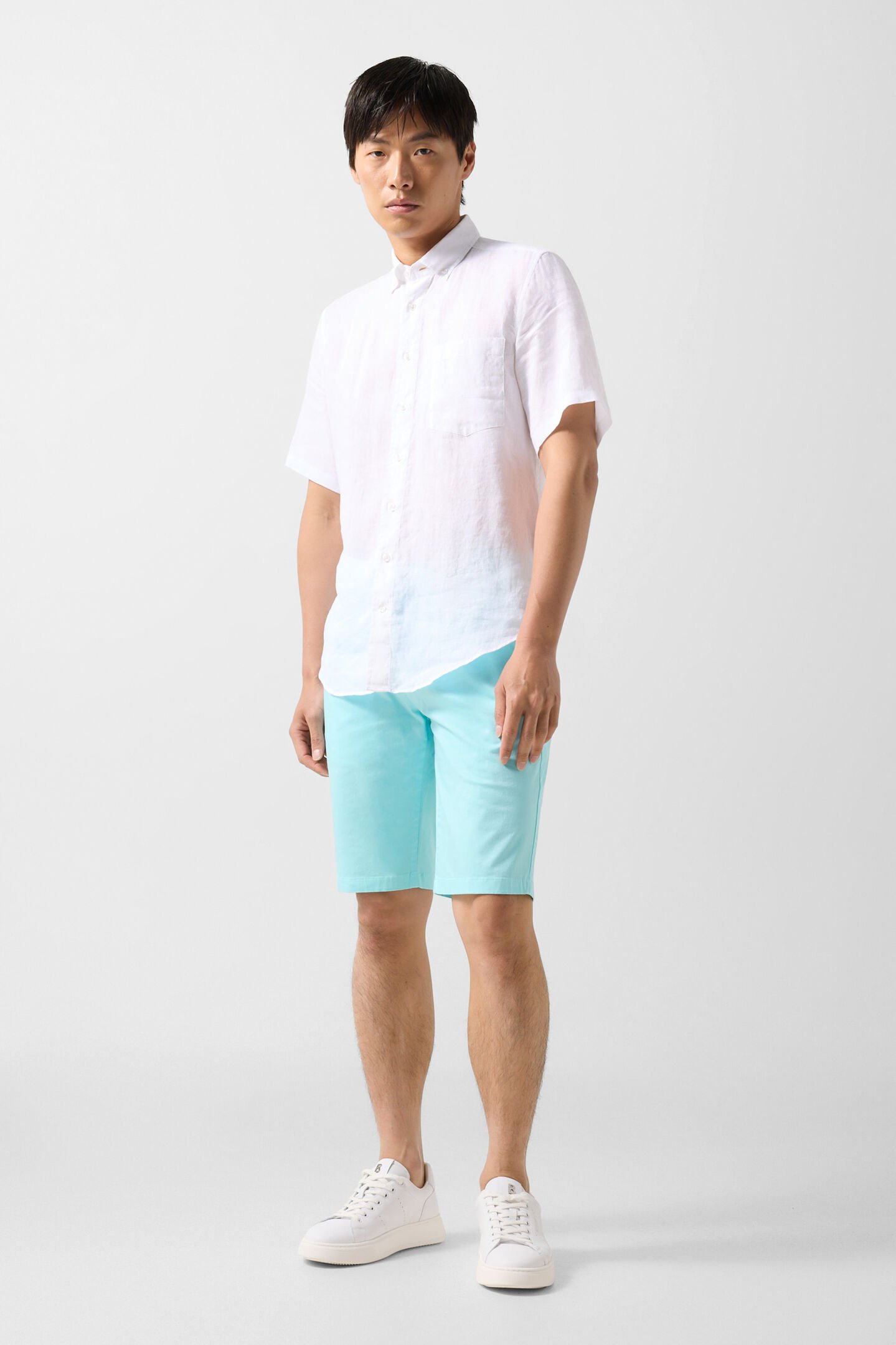 Linen short-sleeved shirt Lykos White