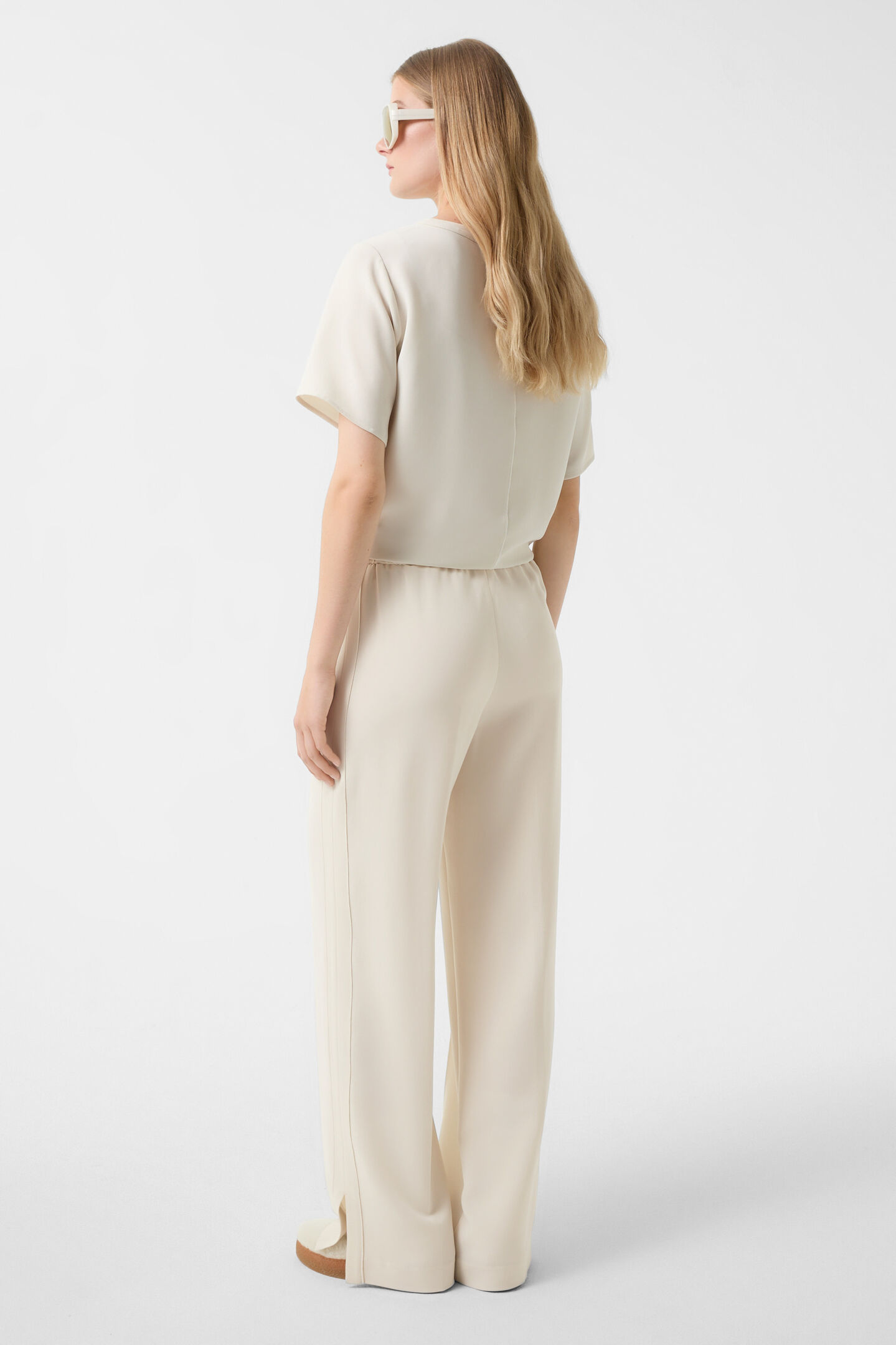 Suzy crepe marlene trousers Cream