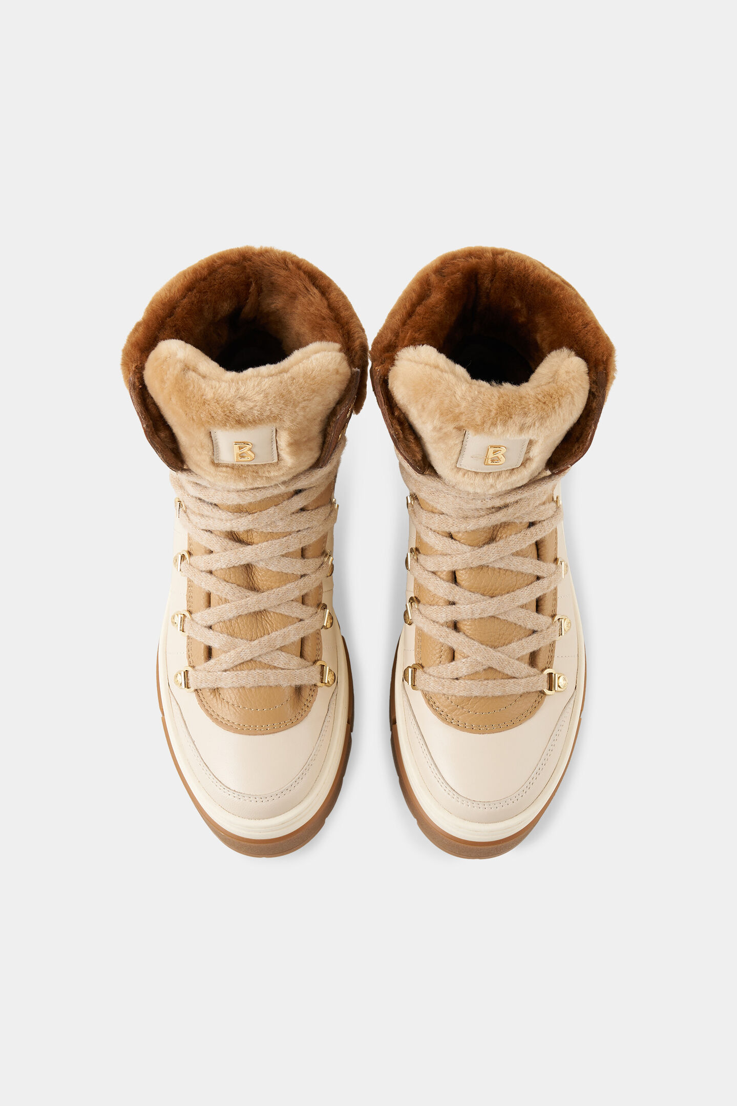 Mid boots Vaduz with spikes Beige/Cognac
