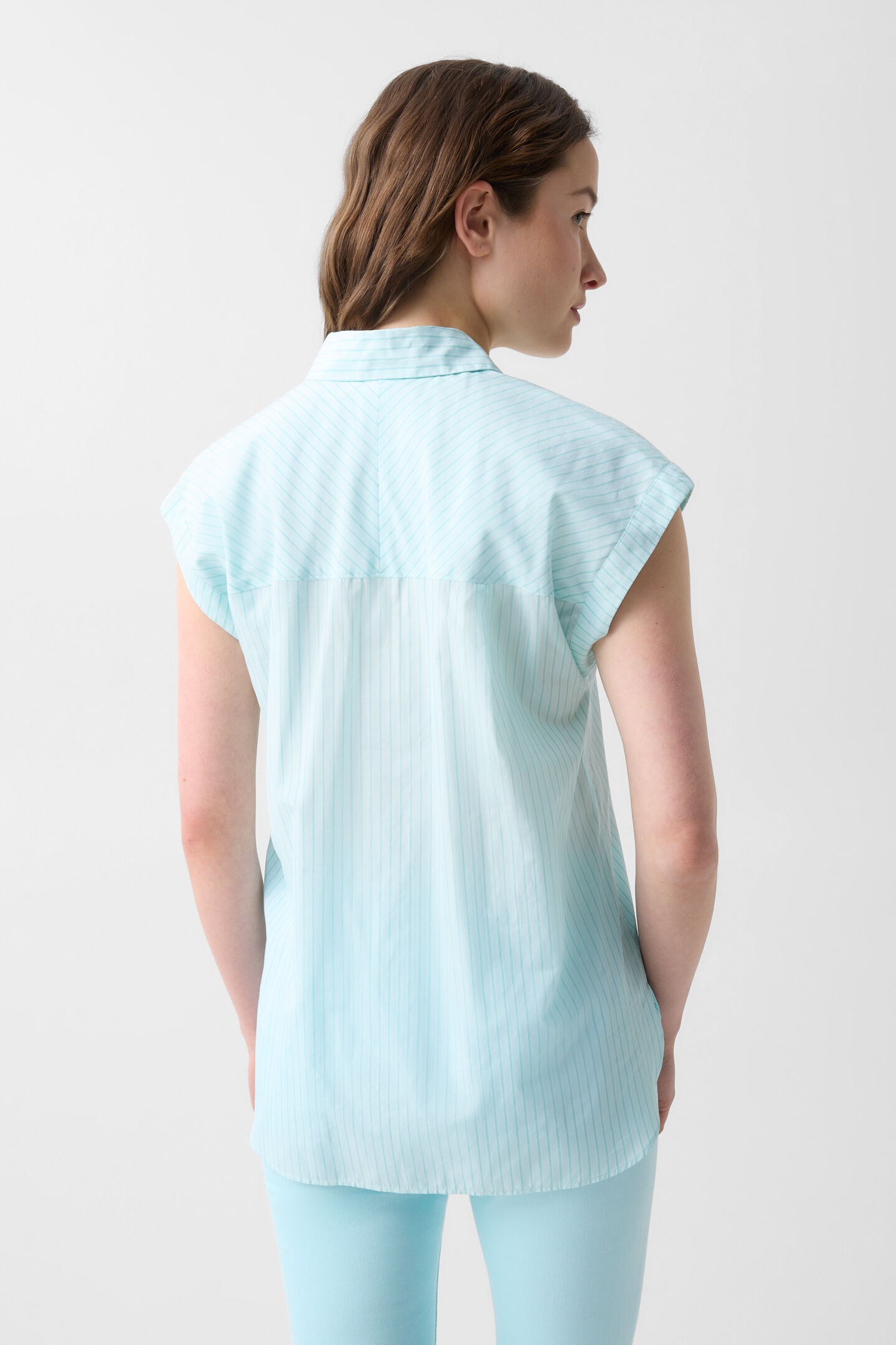 Hunter cotton blouse Cyan-blue