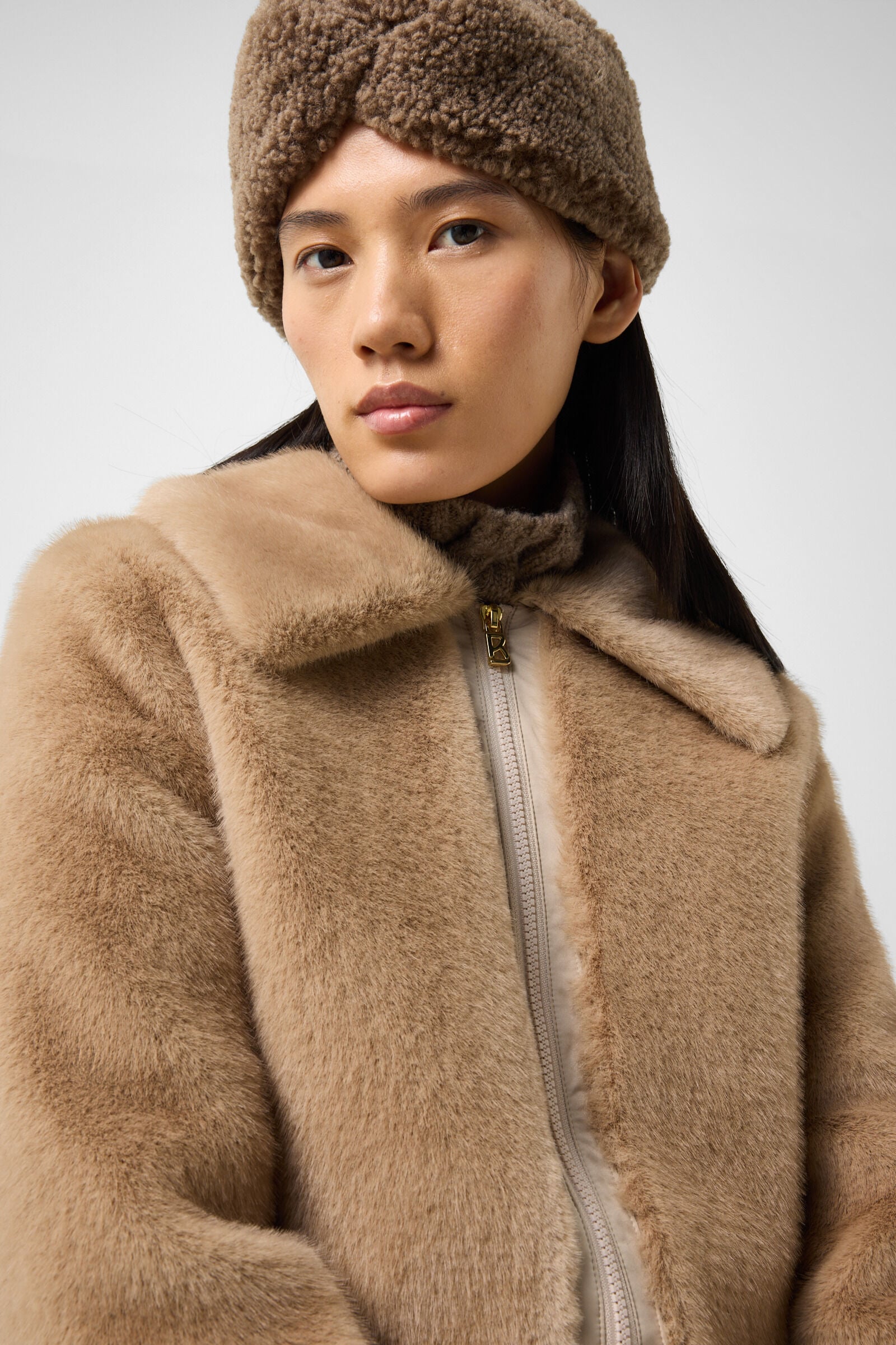 Jolyna faux fur jacket Camel