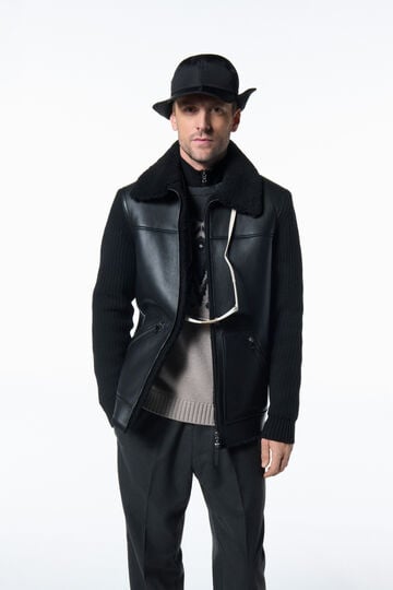 Moritz leather knit jacket Black Moritz leather knit jacket Black