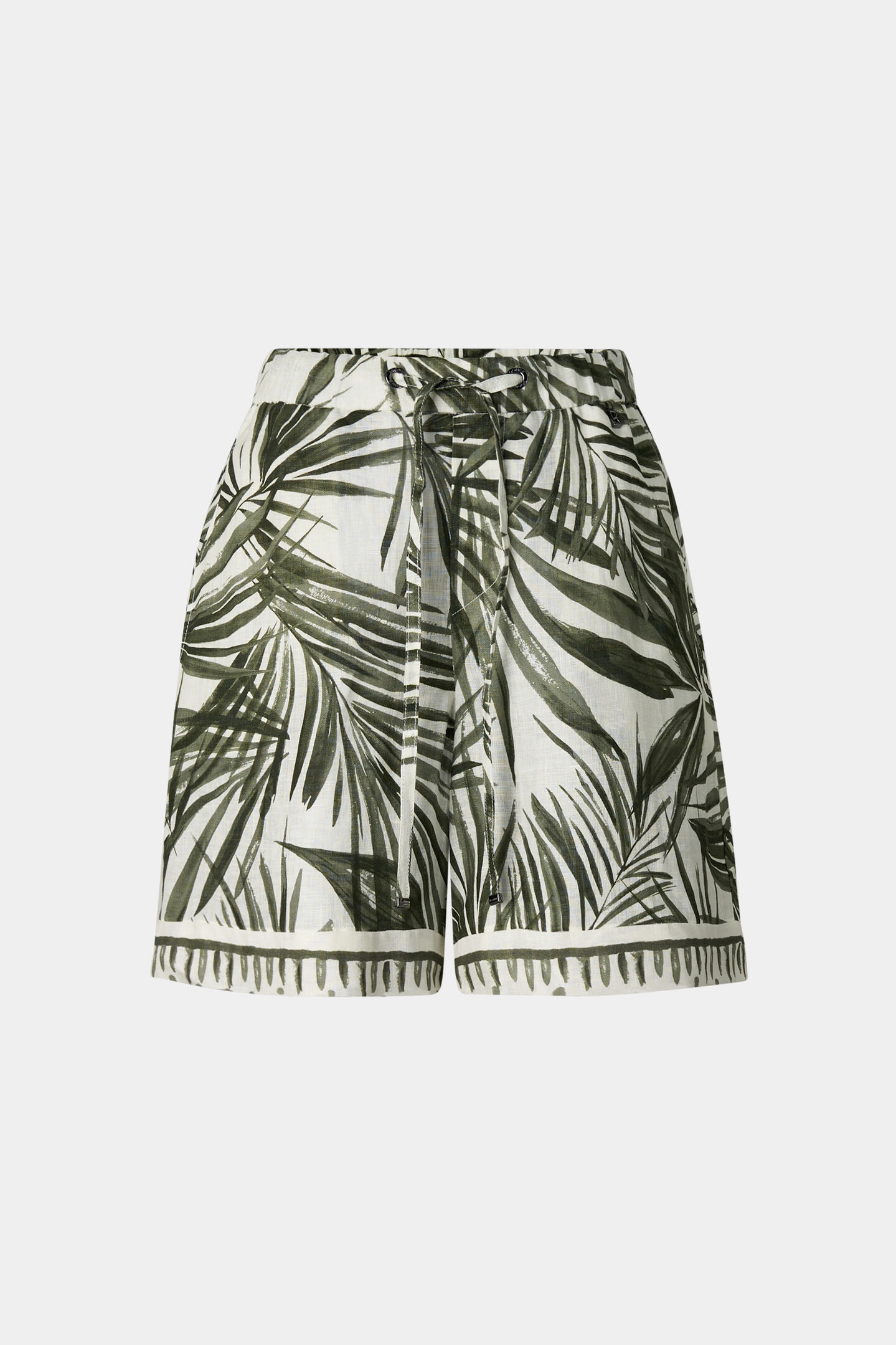 Leinen-Bermuda-Shorts Carmel Oliv-Gr&uuml;n/Creme