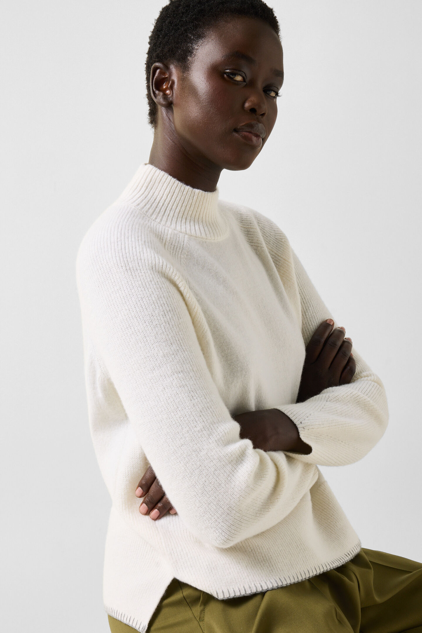Schurwoll-Pullover Lena Off-White