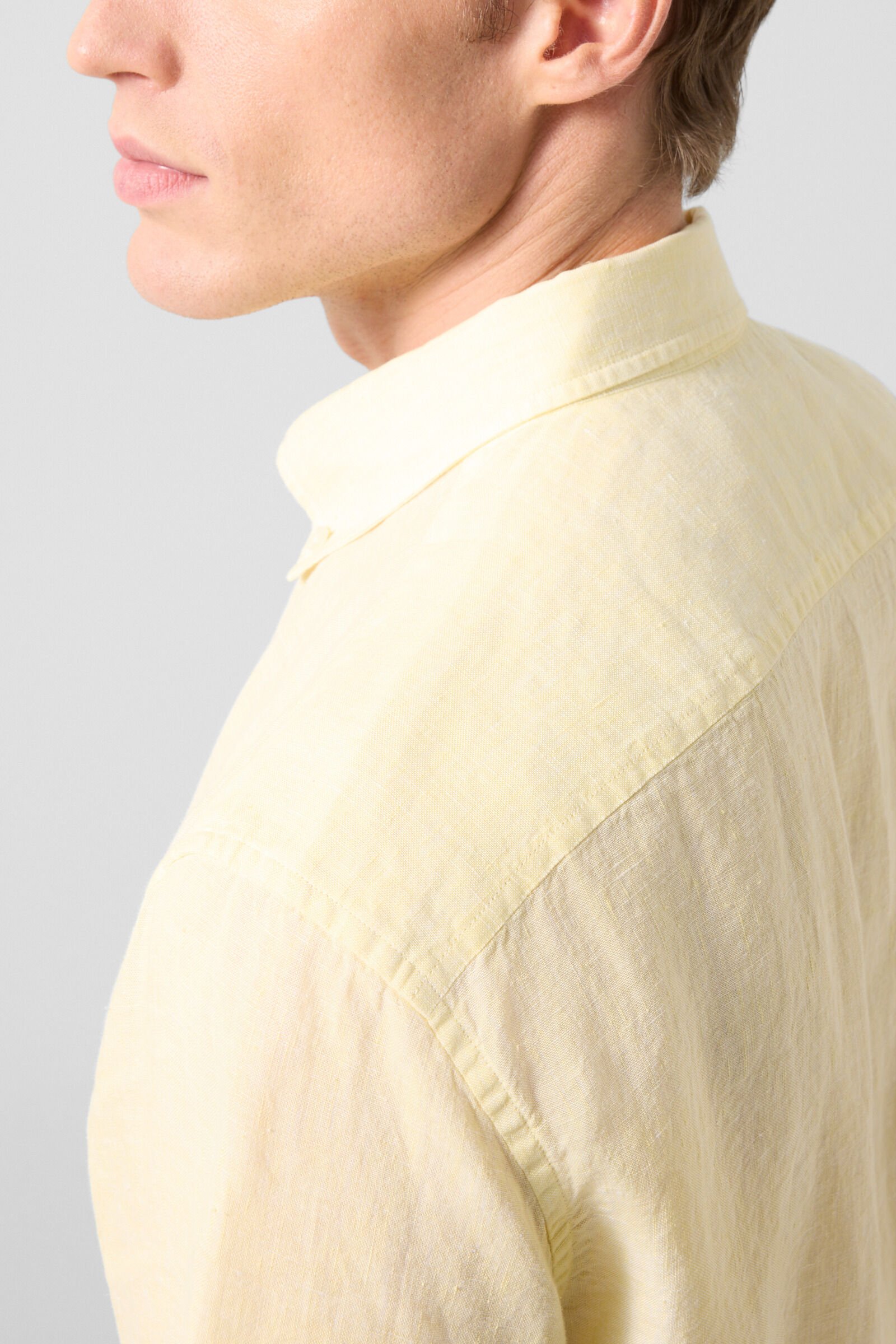 Linen short-sleeved shirt Lykos Yellow