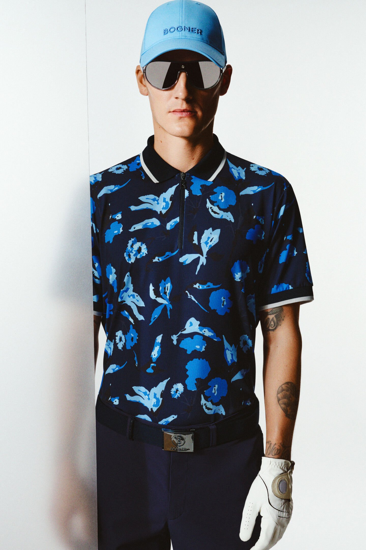 Funktions-Polo-Shirt Valentin Navy-Blau/Hellblau