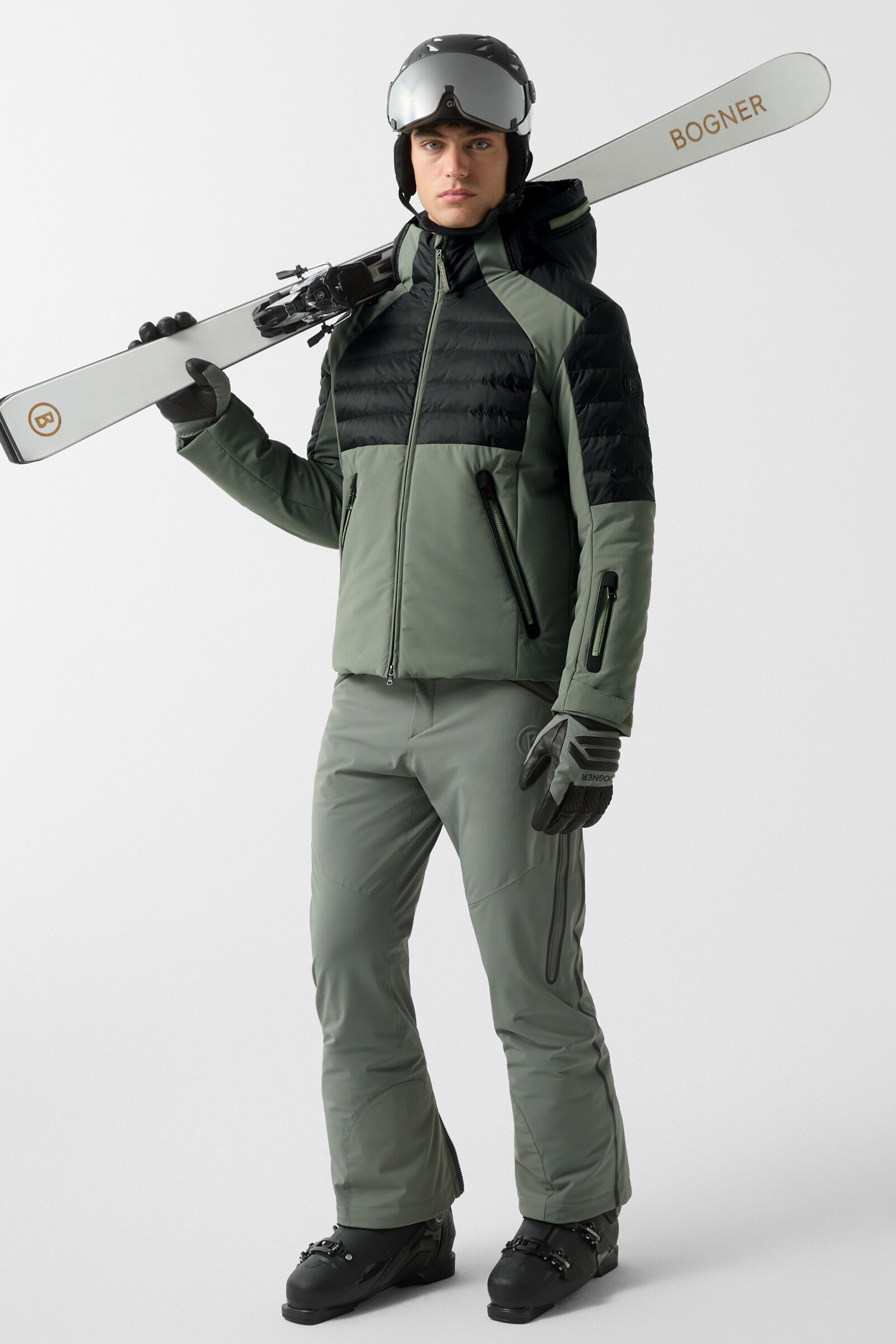 Henik down ski jacket Eucalyptus/black