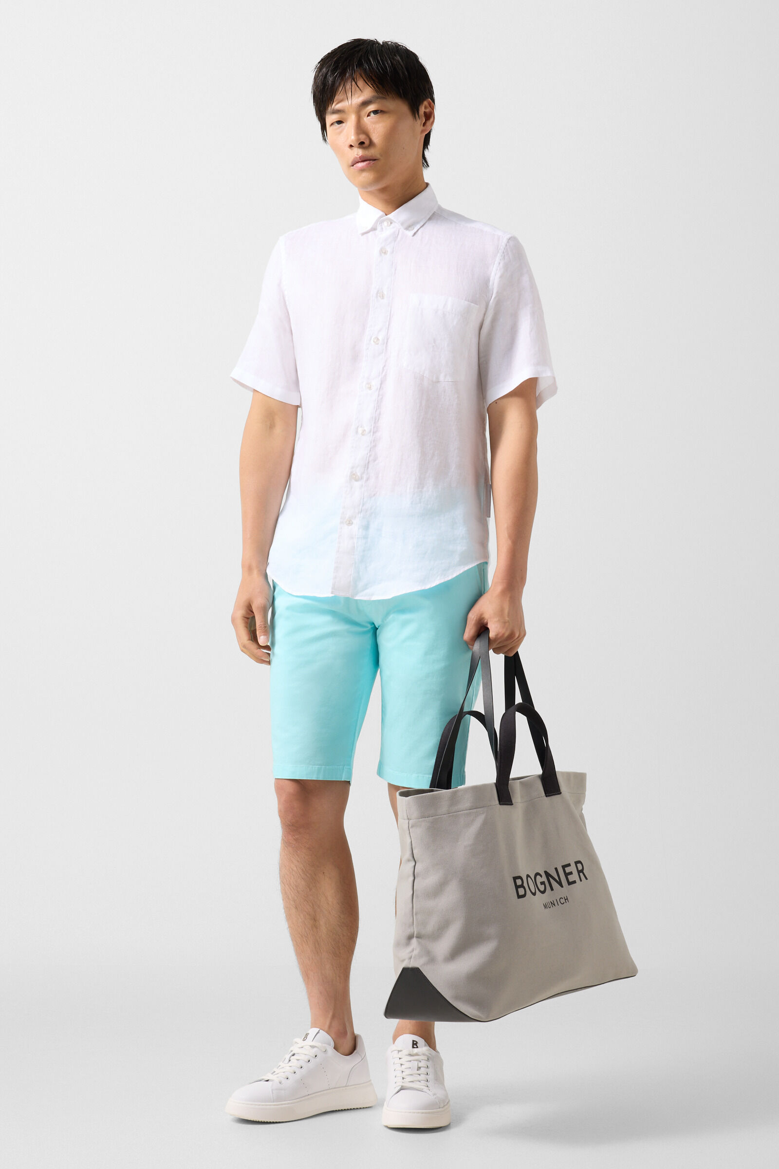 Linen short-sleeved shirt Lykos White