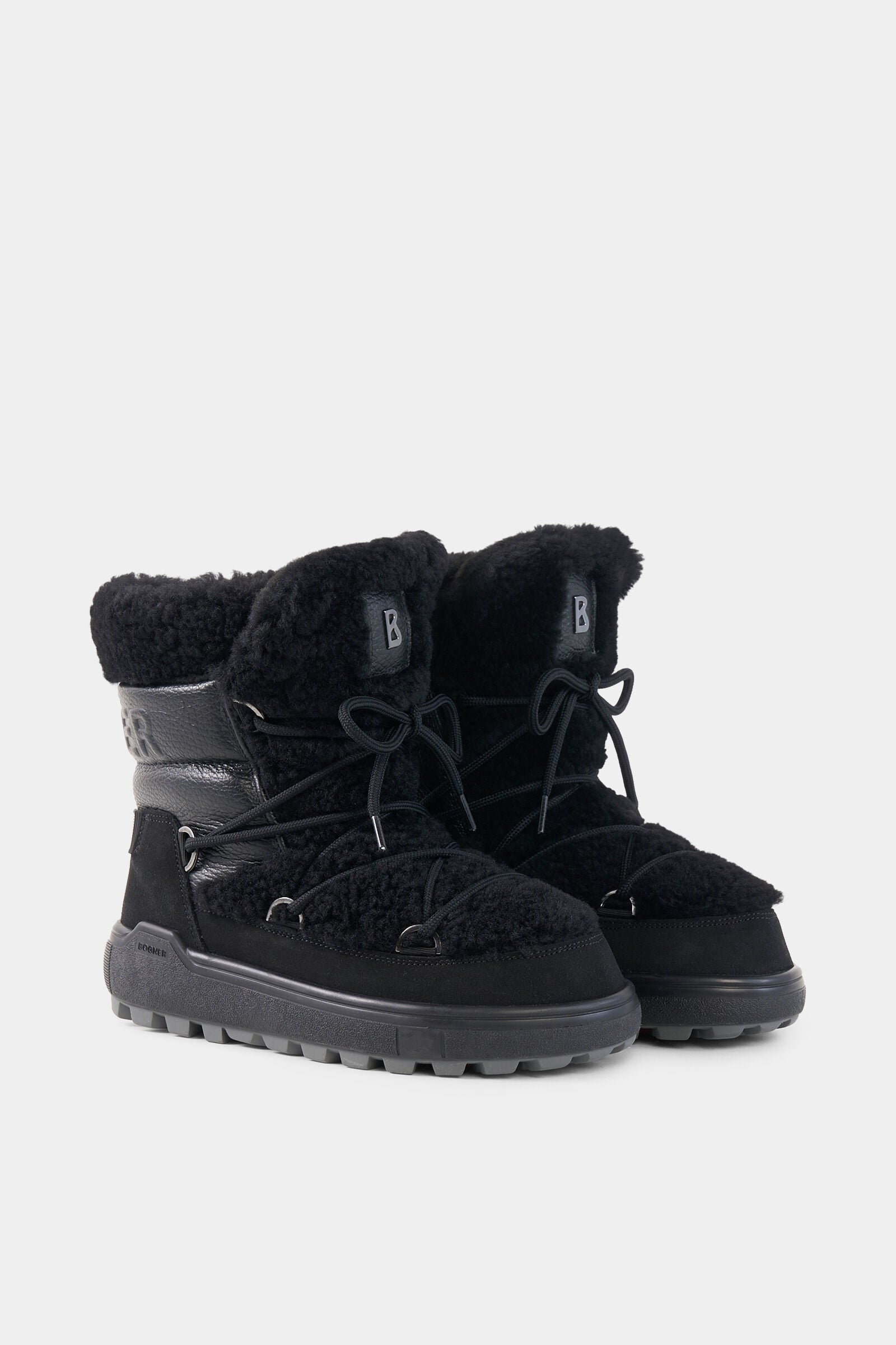 Snow Boots Chamonix mit Spikes Schwarz