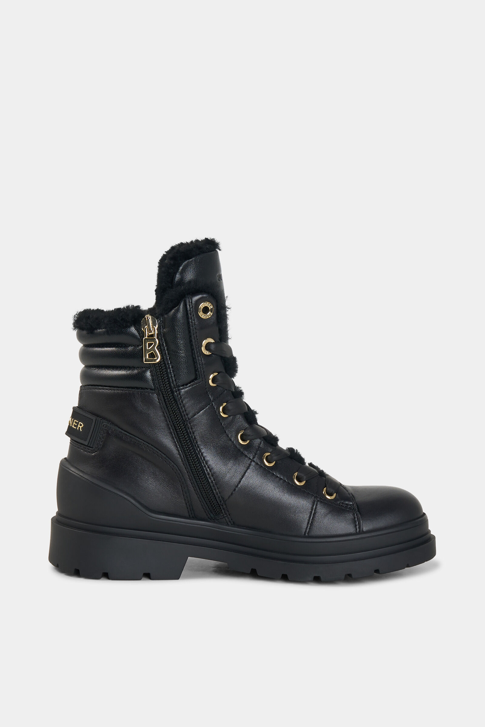 St. Moritz lace-up boots with spikes Black