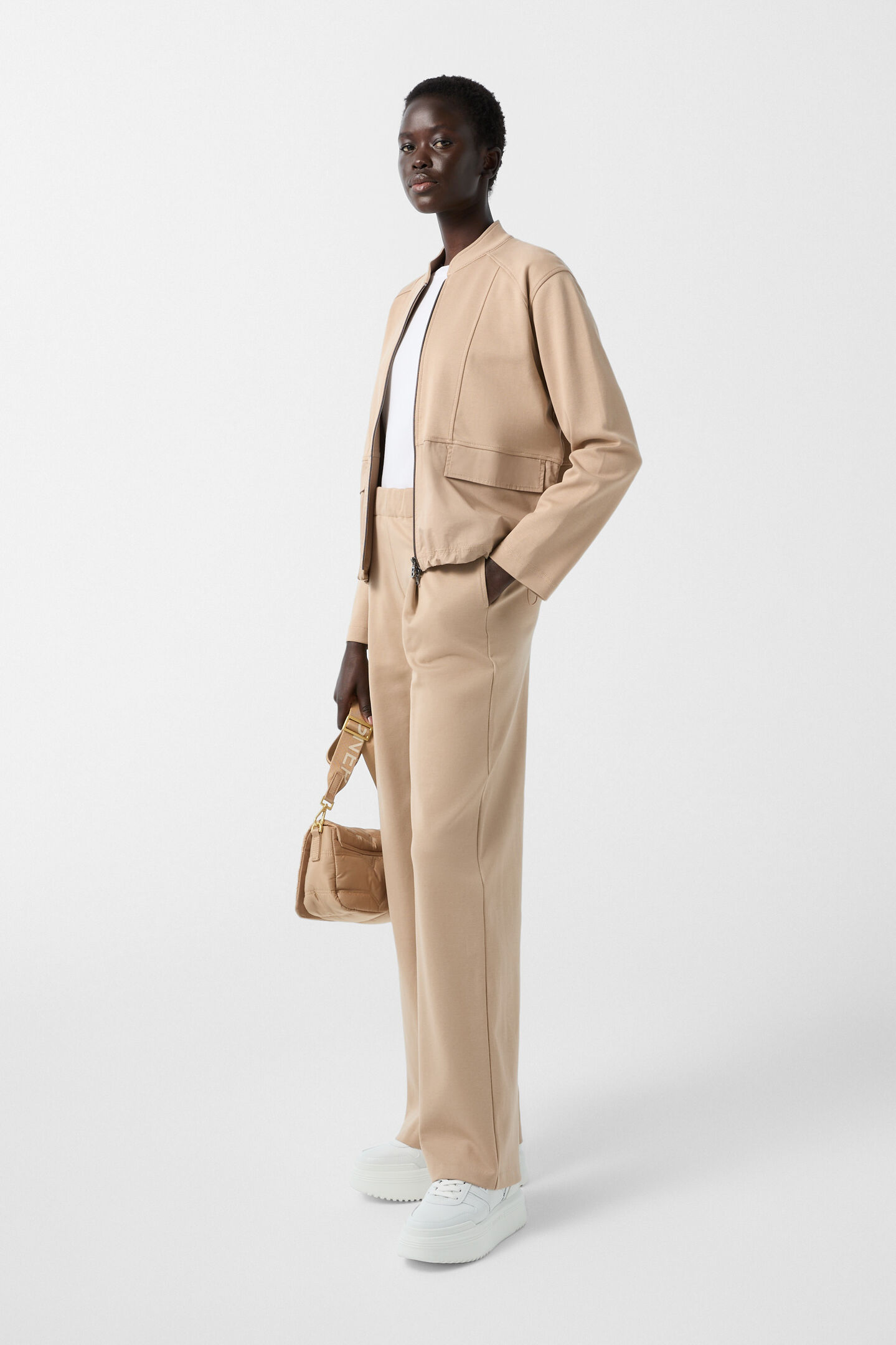 Schultertasche Wallis Tessuto Bar Beige