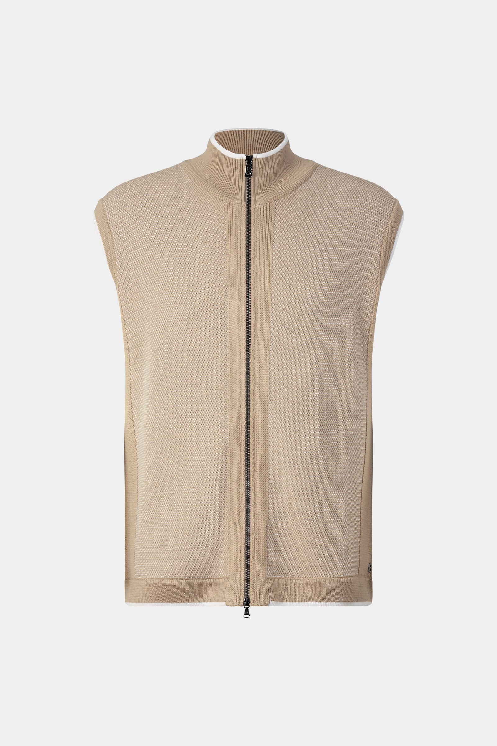 Strickweste Enzo Beige/Wei&szlig;
