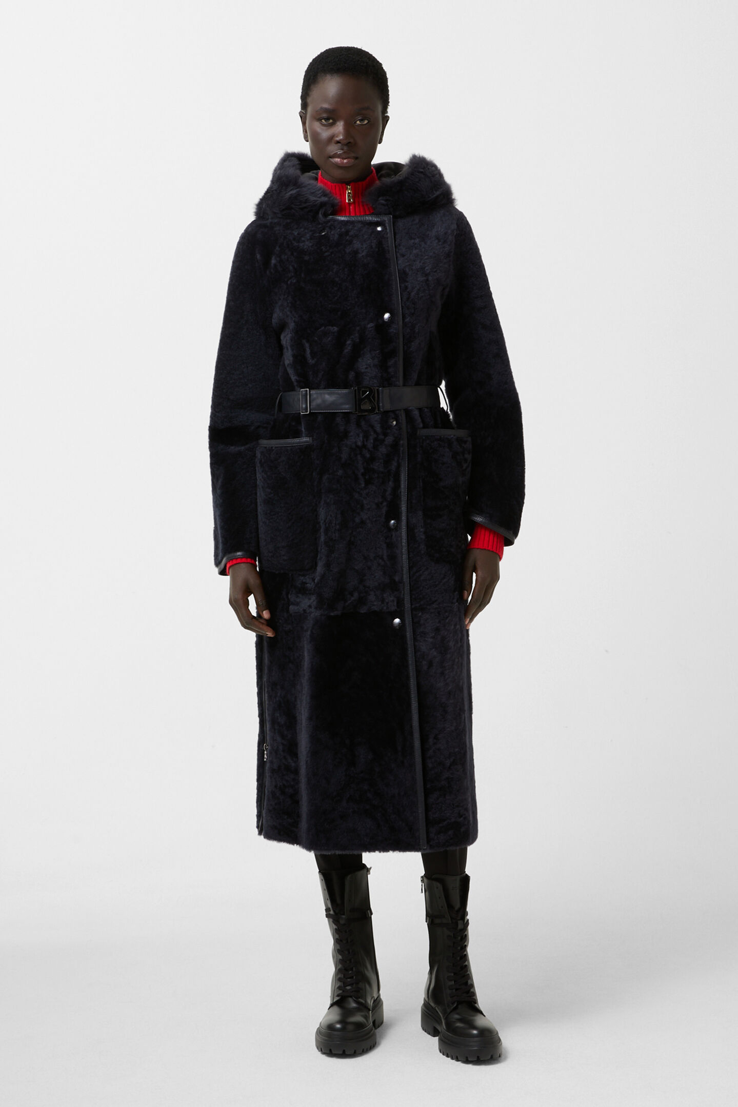 Peyton lambskin coat Anthracite