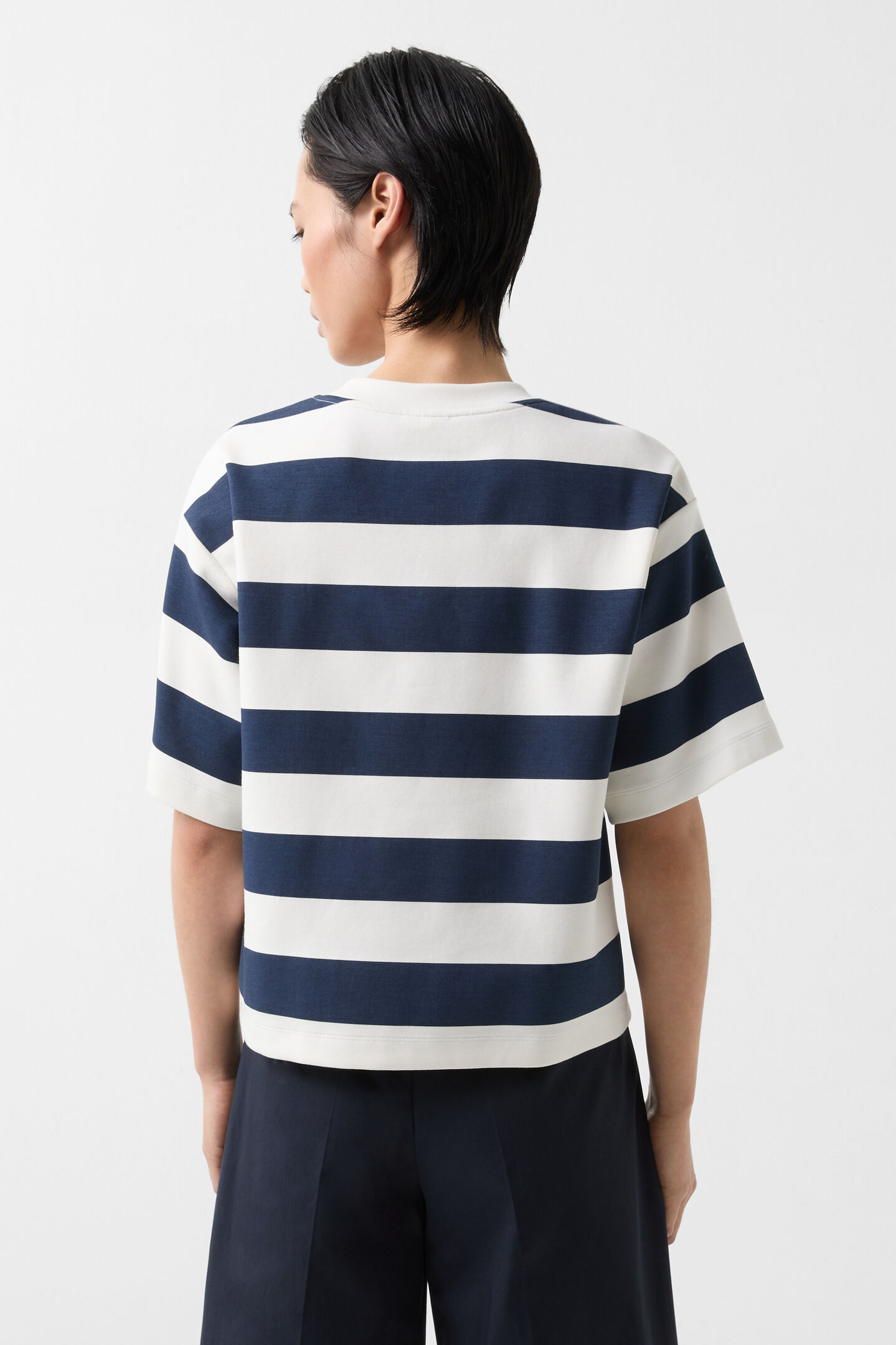 Stacey short-sleeved jumper Navy blue/off-white