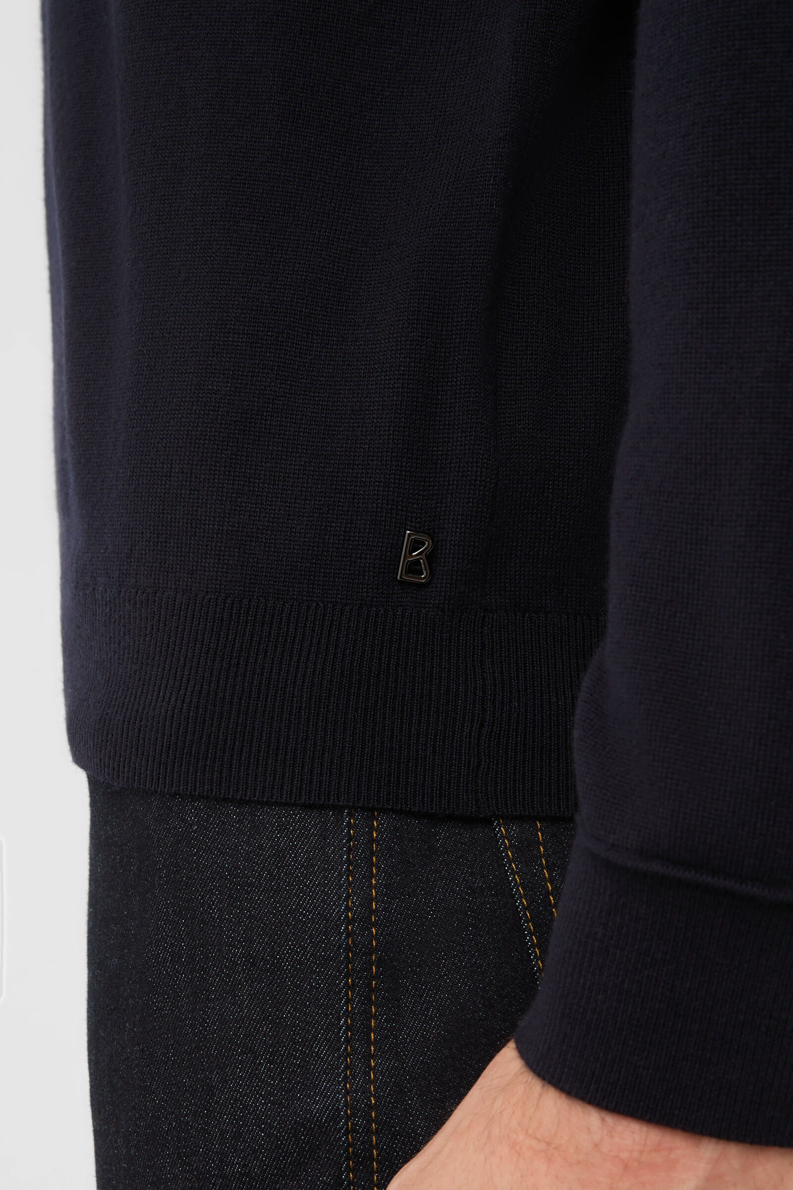 Fine knit pullover Ole Navy blue