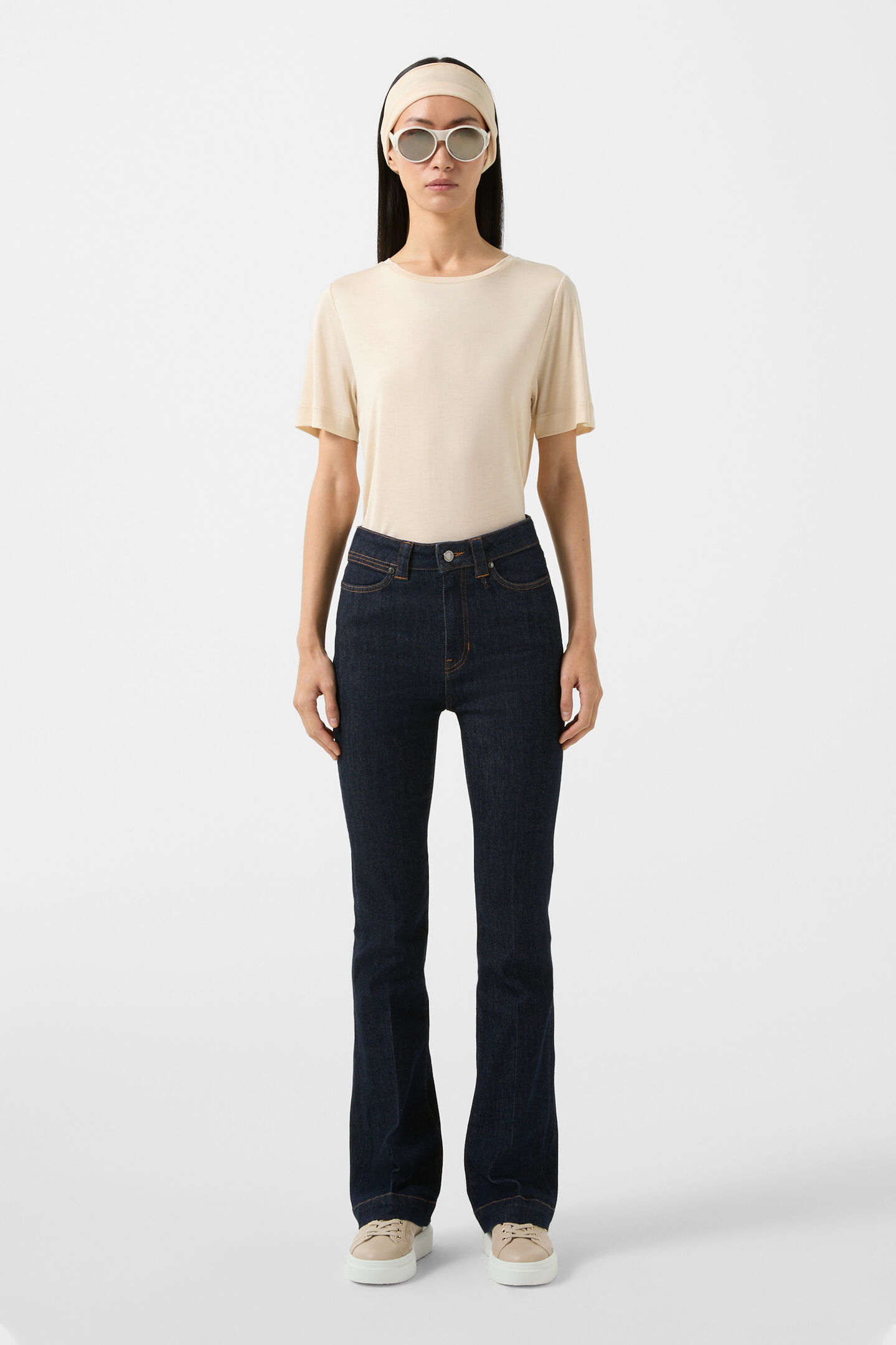 Flared Fit Jeans Devin Dark Denim Blue