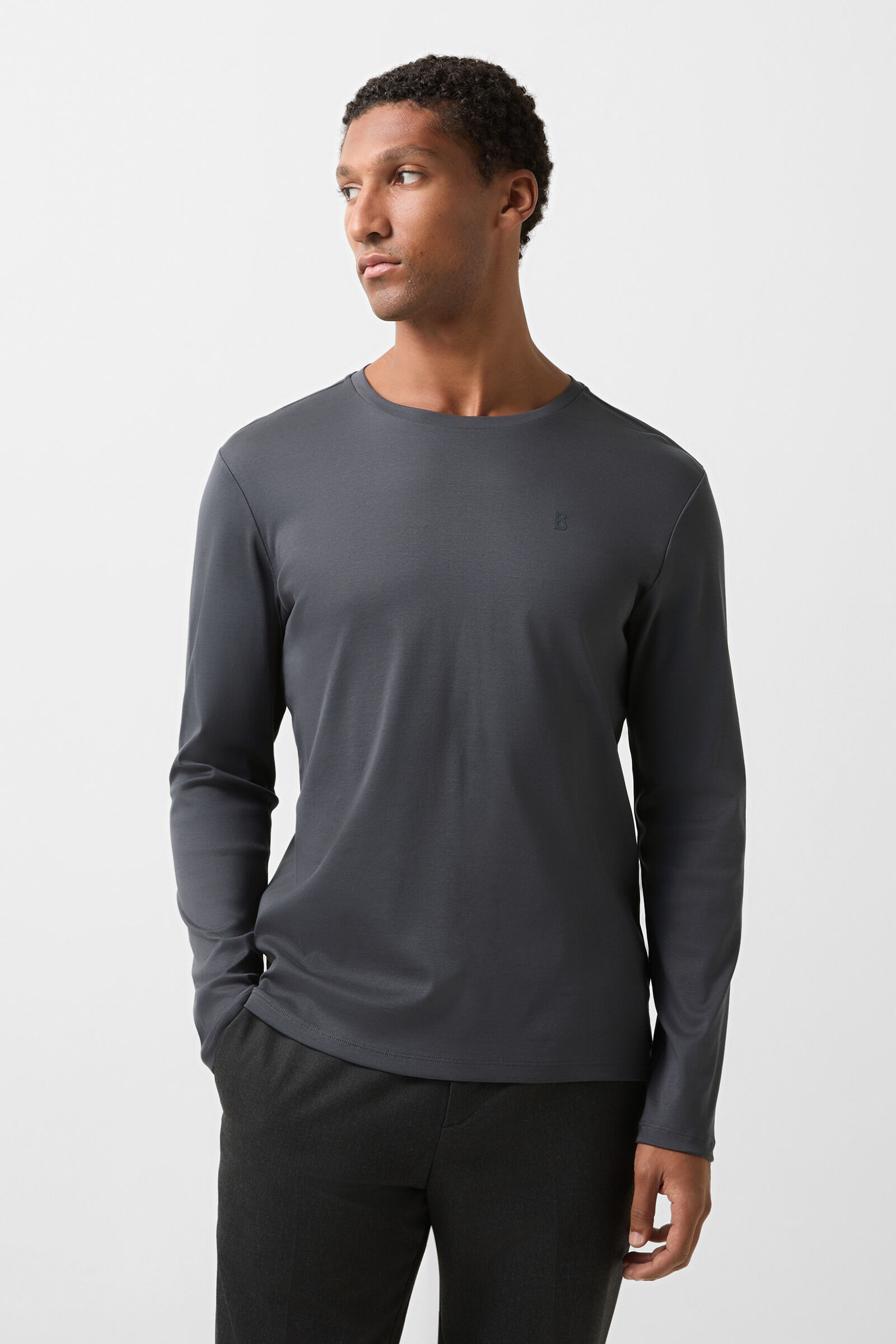 Arvid longsleeve Anthracite