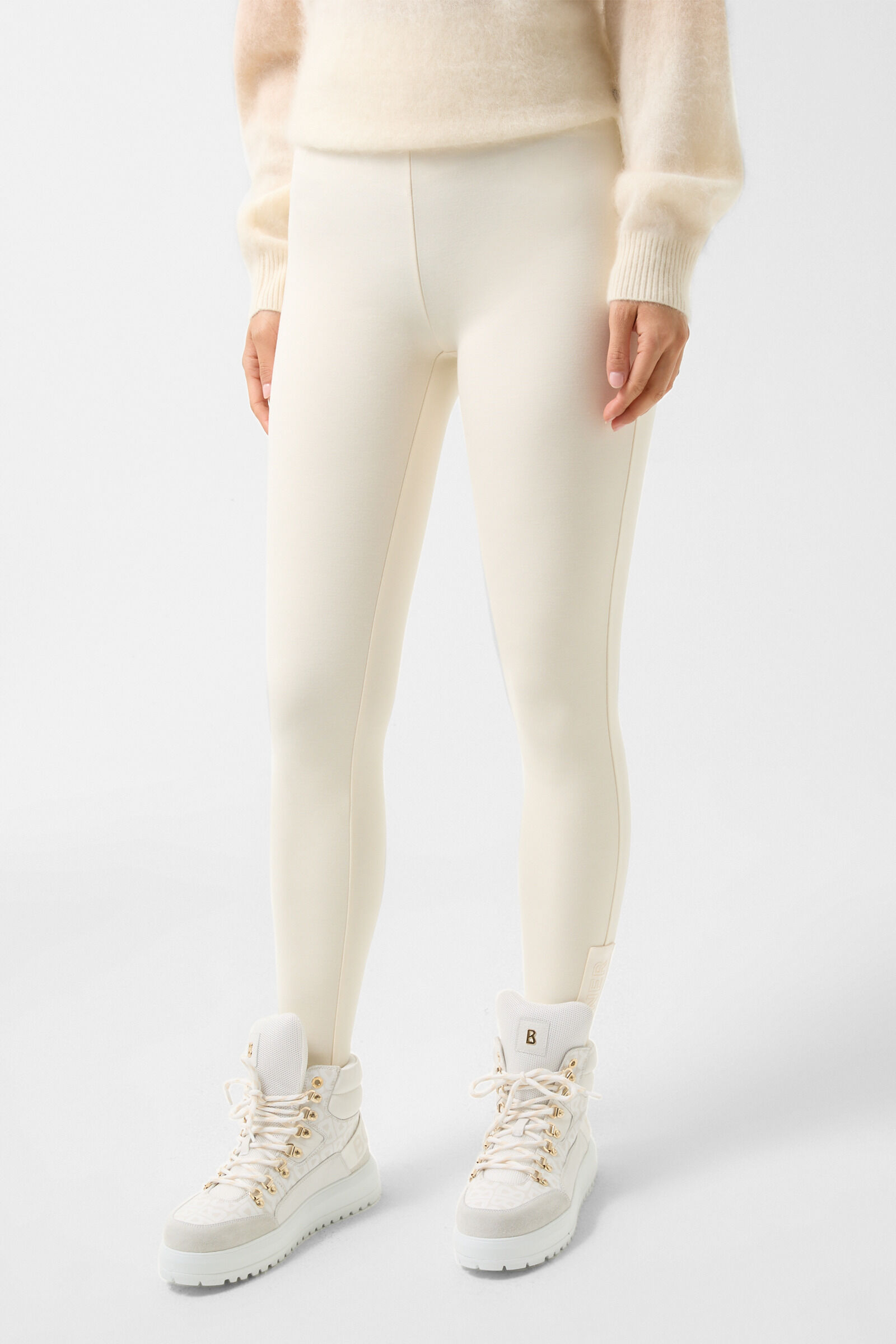 White stirrup pants top
