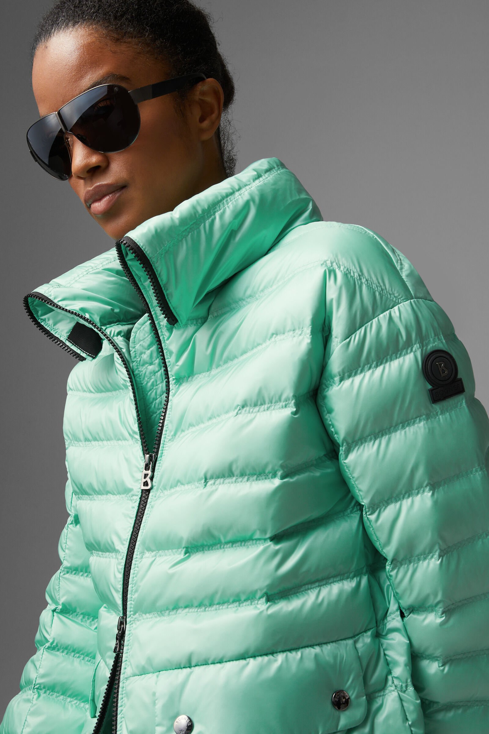 Mint green new arrivals puffer jacket