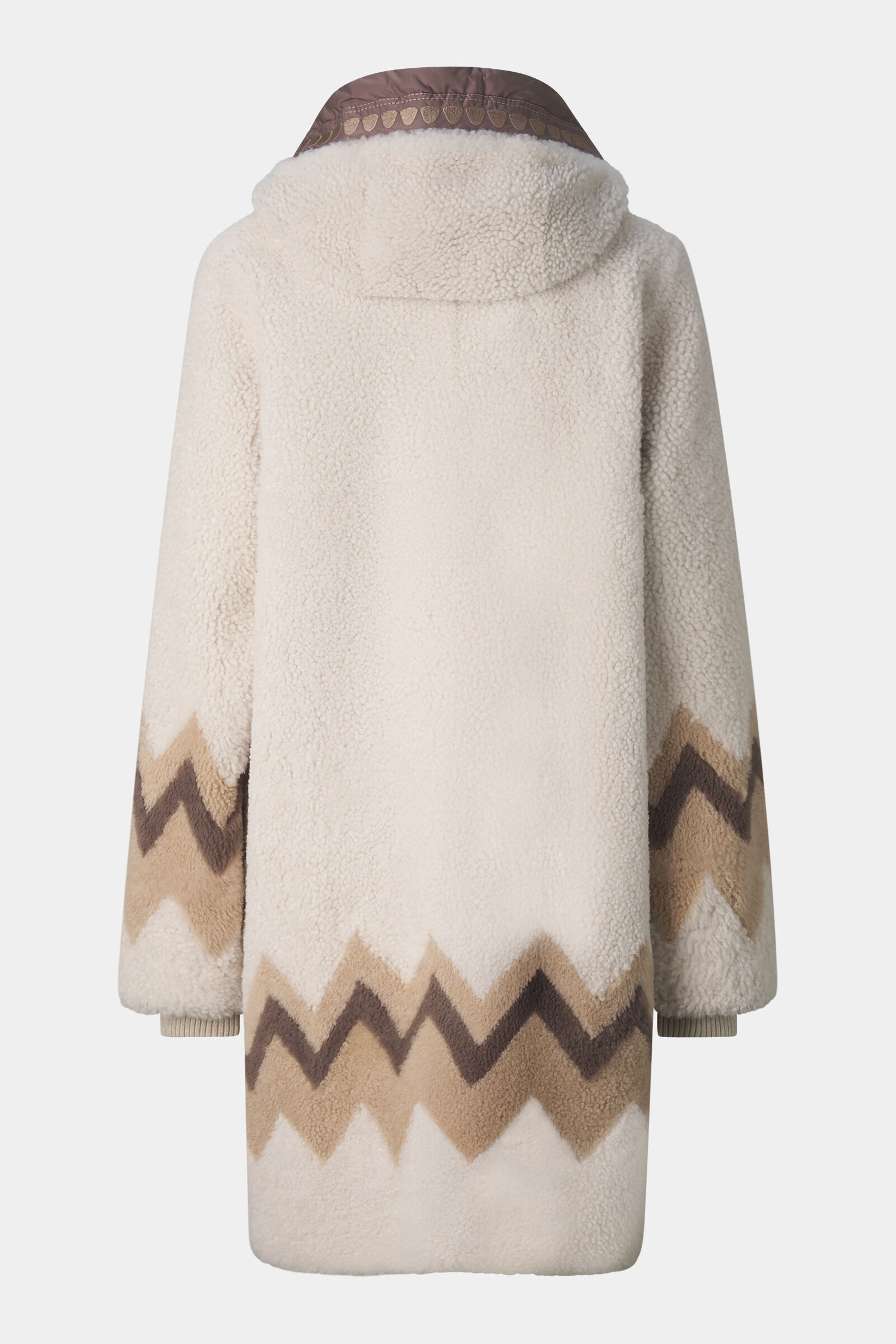 Manteau en peau d'agneau Niva Cr&egrave;me/Marron
