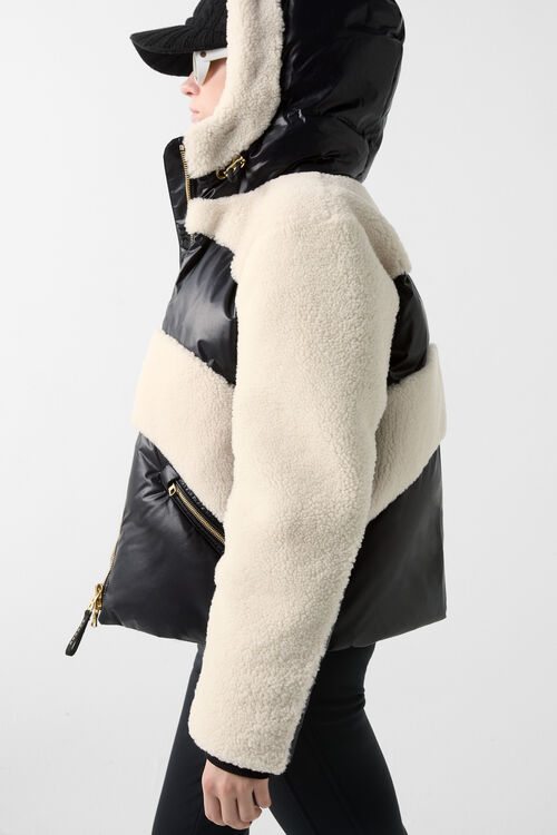 Ski-Daunenjacke Dana Schwarz/Off-White