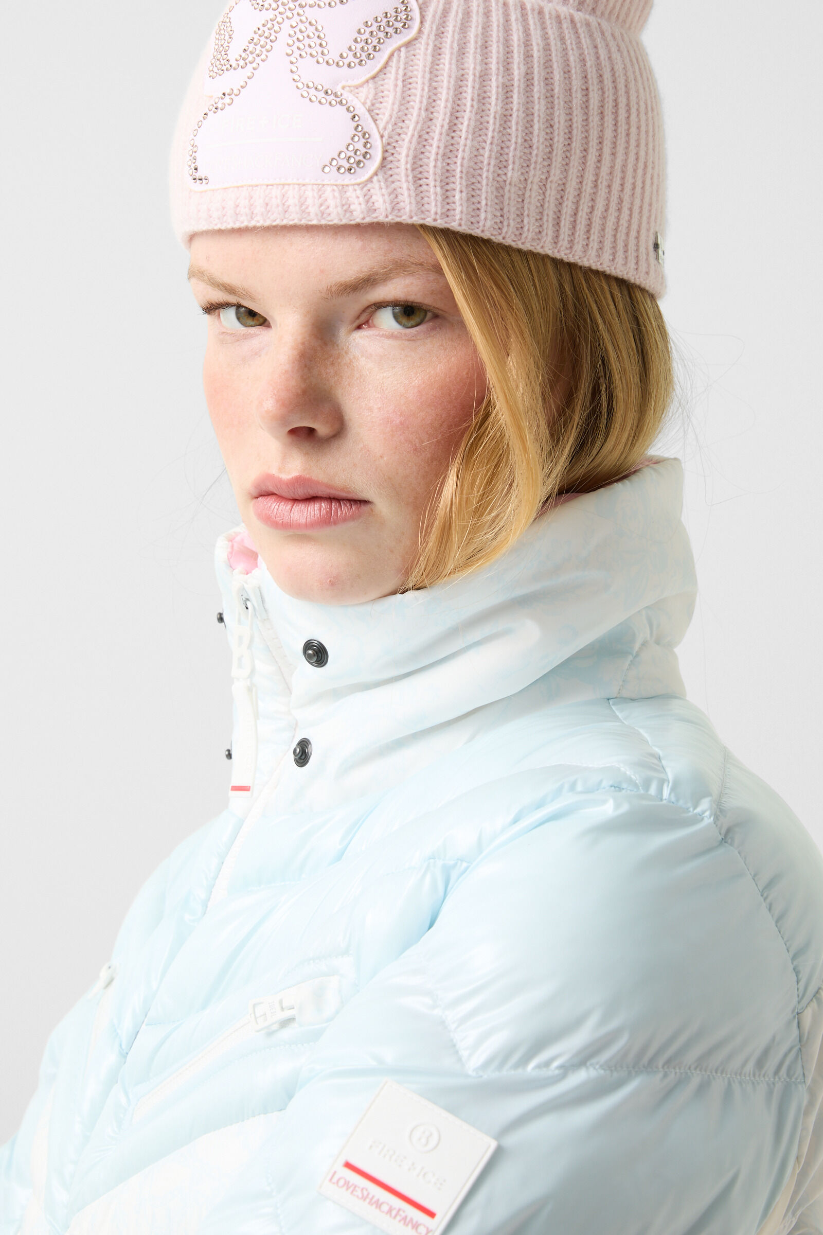Farina quilted jacket Light blue/white