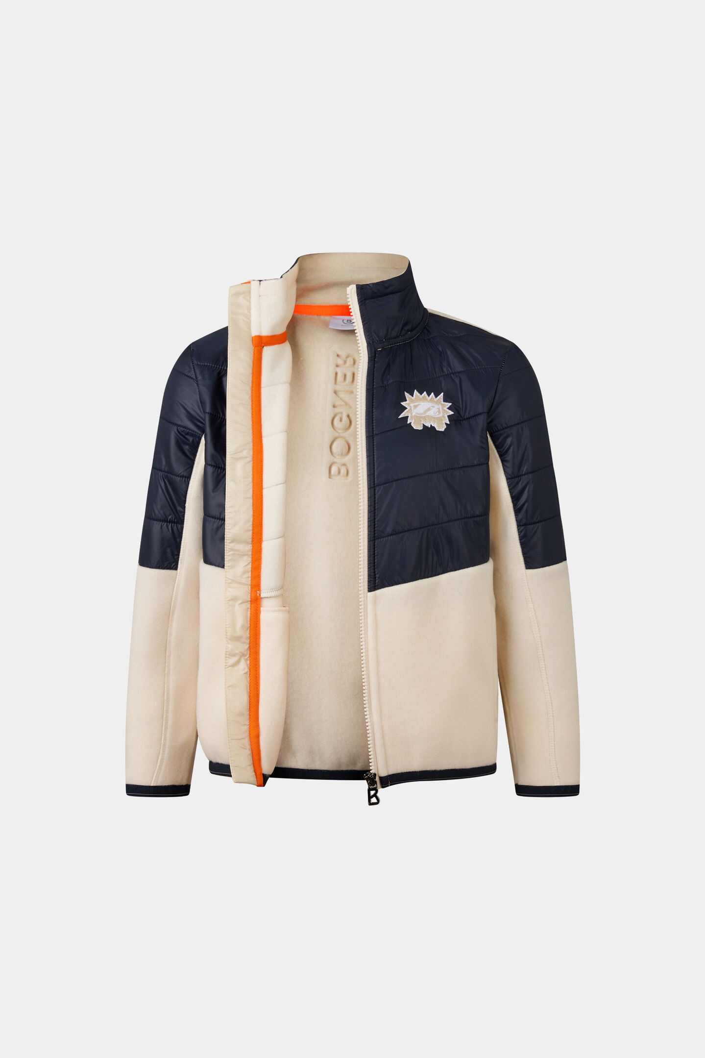 Kids Midlayer-Hybrid-Jacke Anton Creme/Navy-Blau
